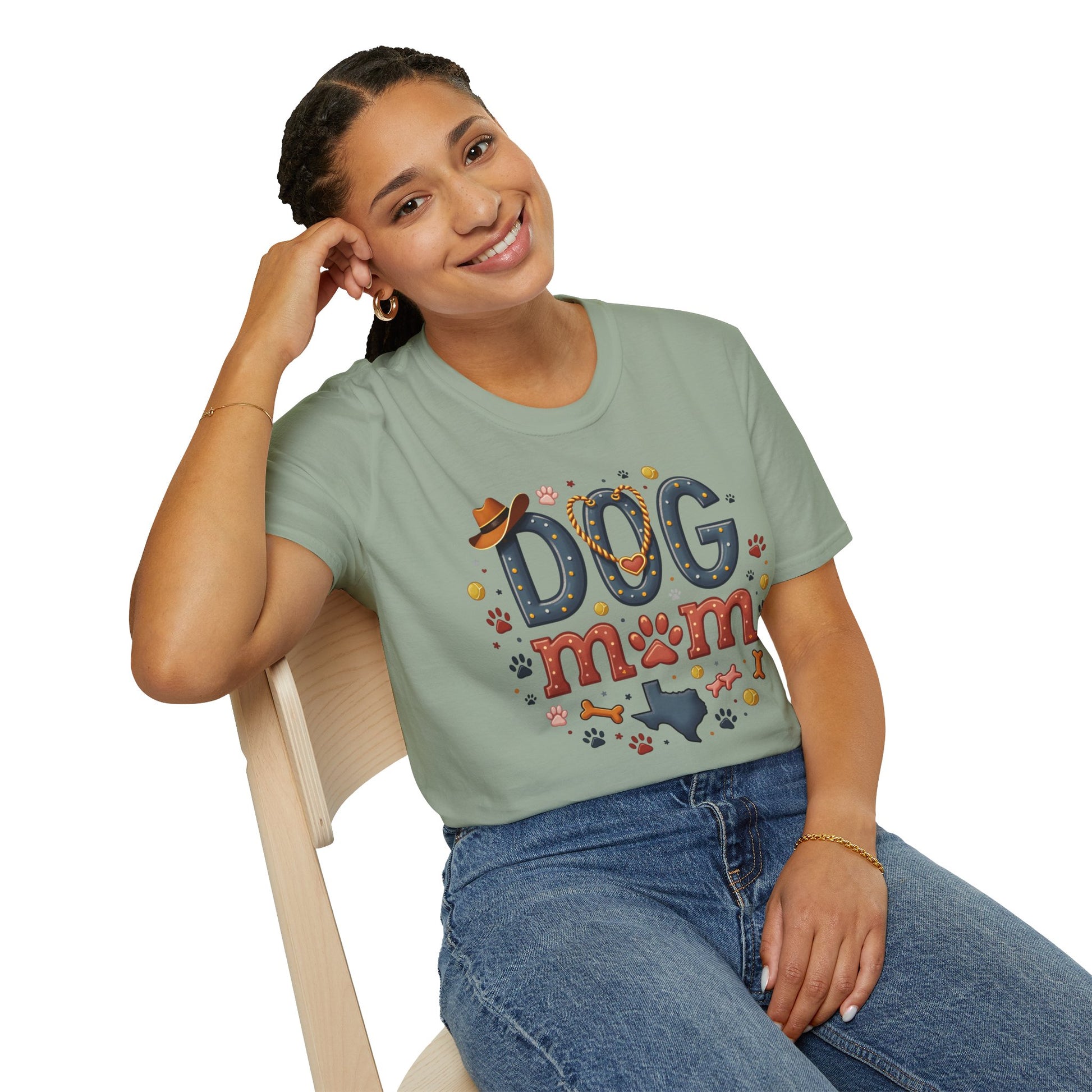 Texas Dog Mom T-Shirt with Texas Map Design