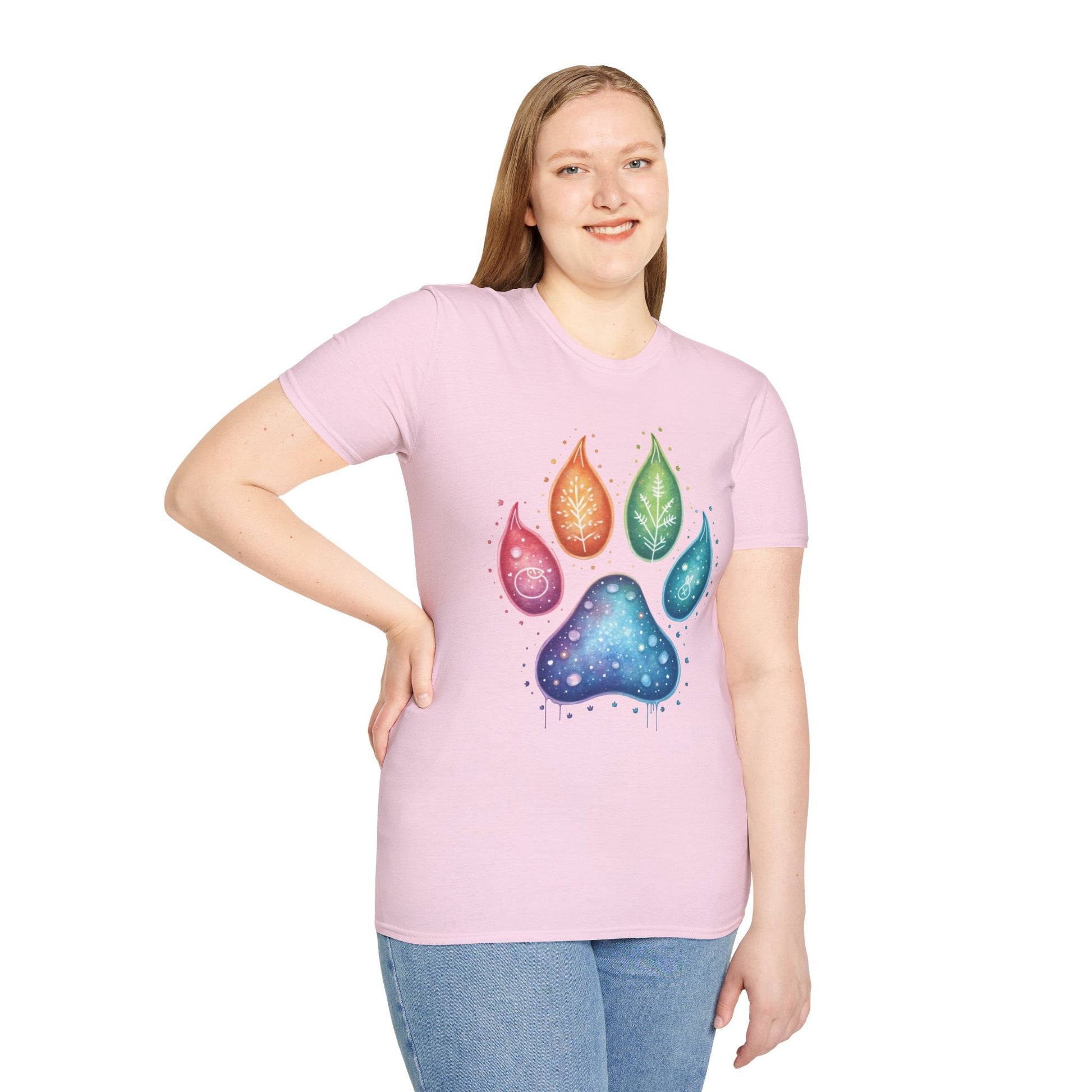 Paw Print T-Shirt - Color Your World with Softstyle Unisex Tee