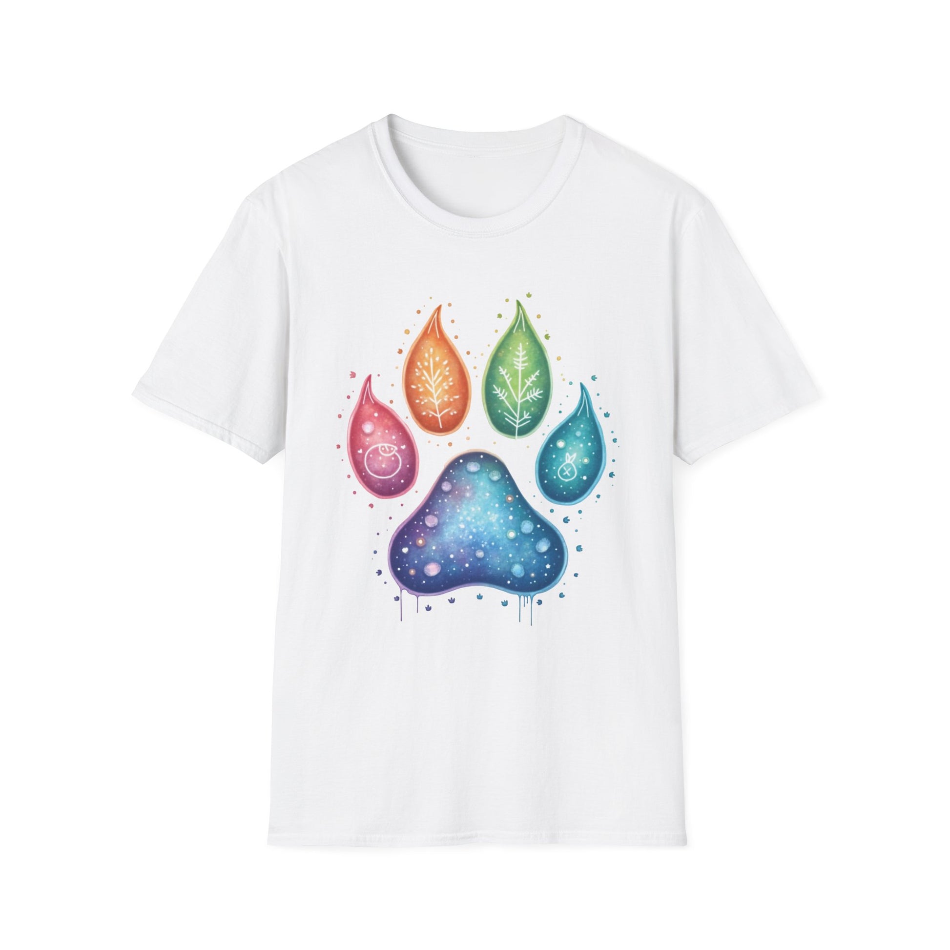 Paw Print T-Shirt - Color Your World with Softstyle Unisex Tee