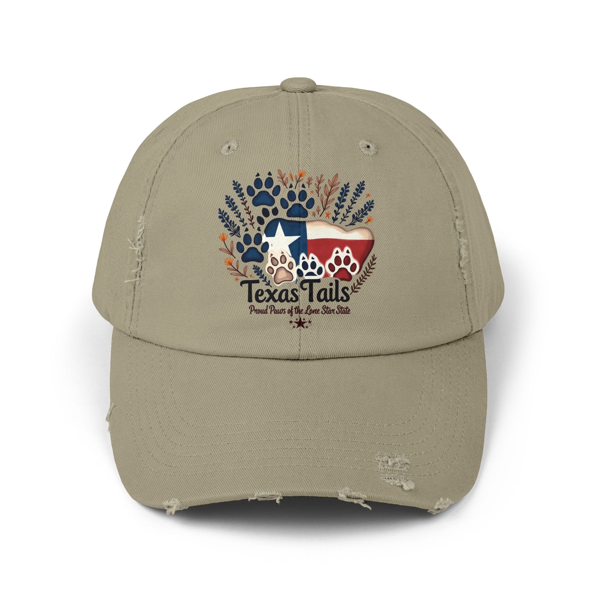 Distressed Cap - Texas Tails Proud Paws Hat for Texan Pet Lovers