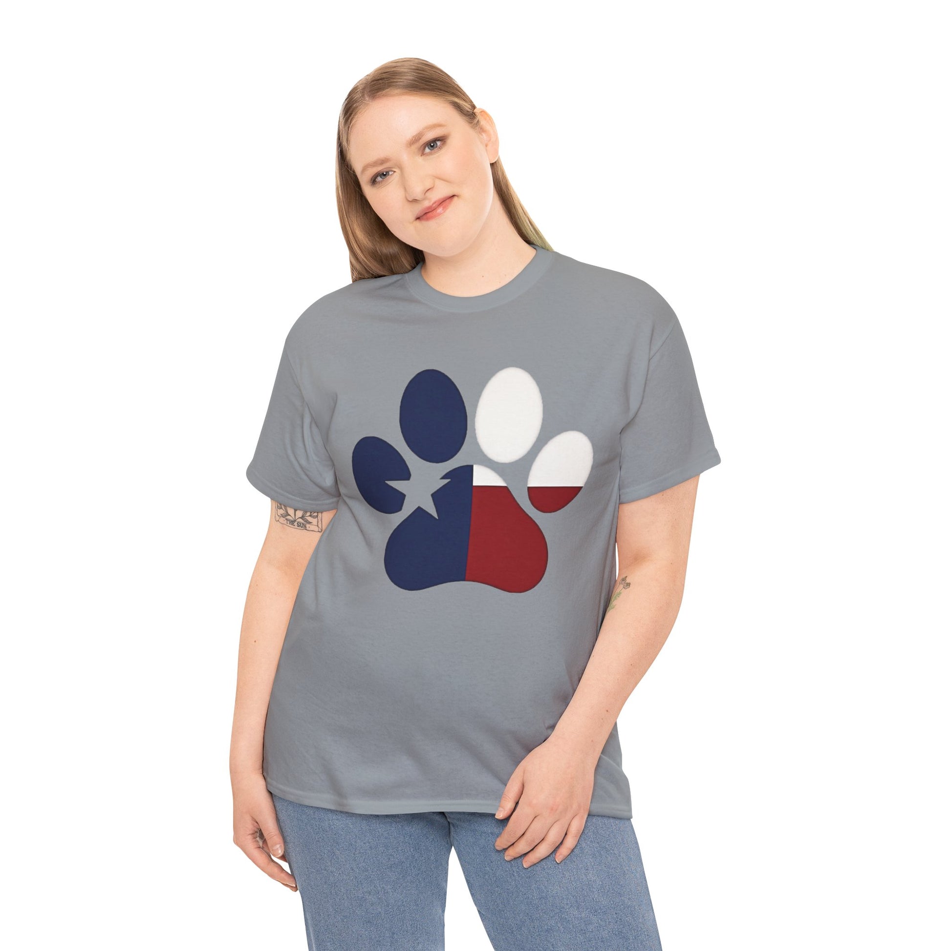 T-Shirt Paw Color New Paw Texas Flag Design for Pet Lovers
