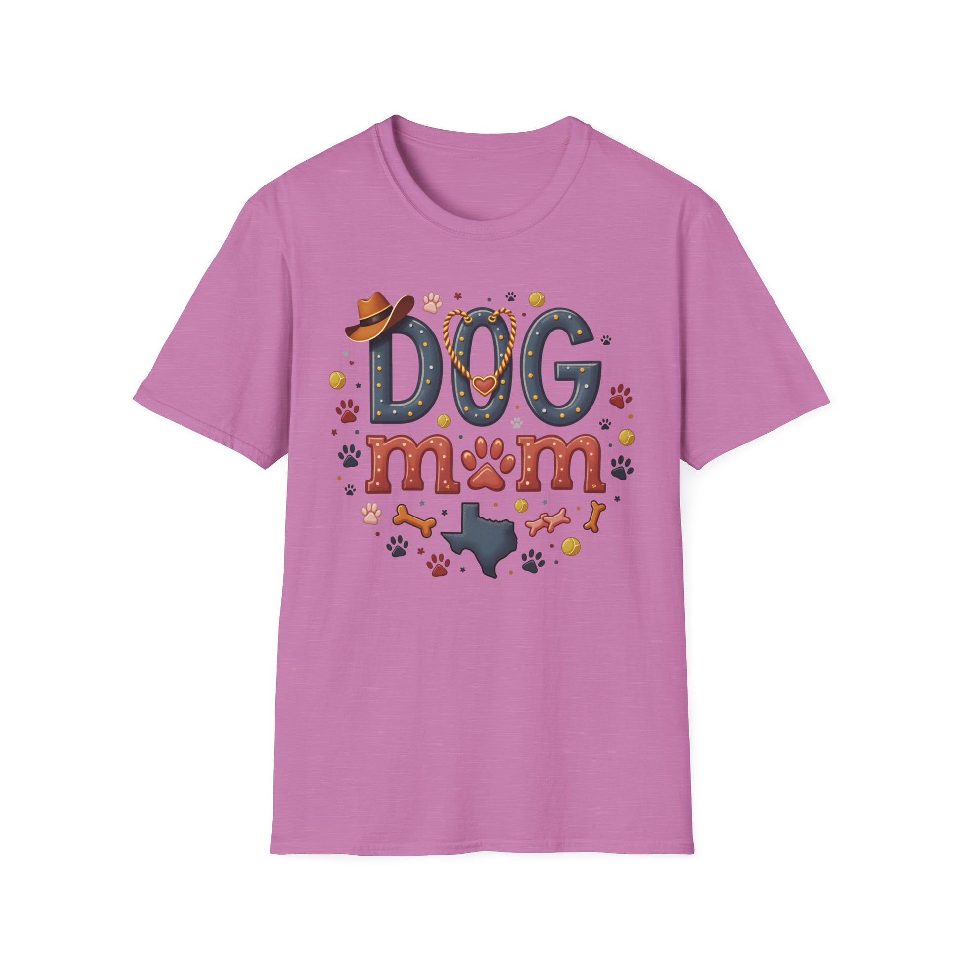 Texas Dog Mom T-Shirt with Texas Map Design