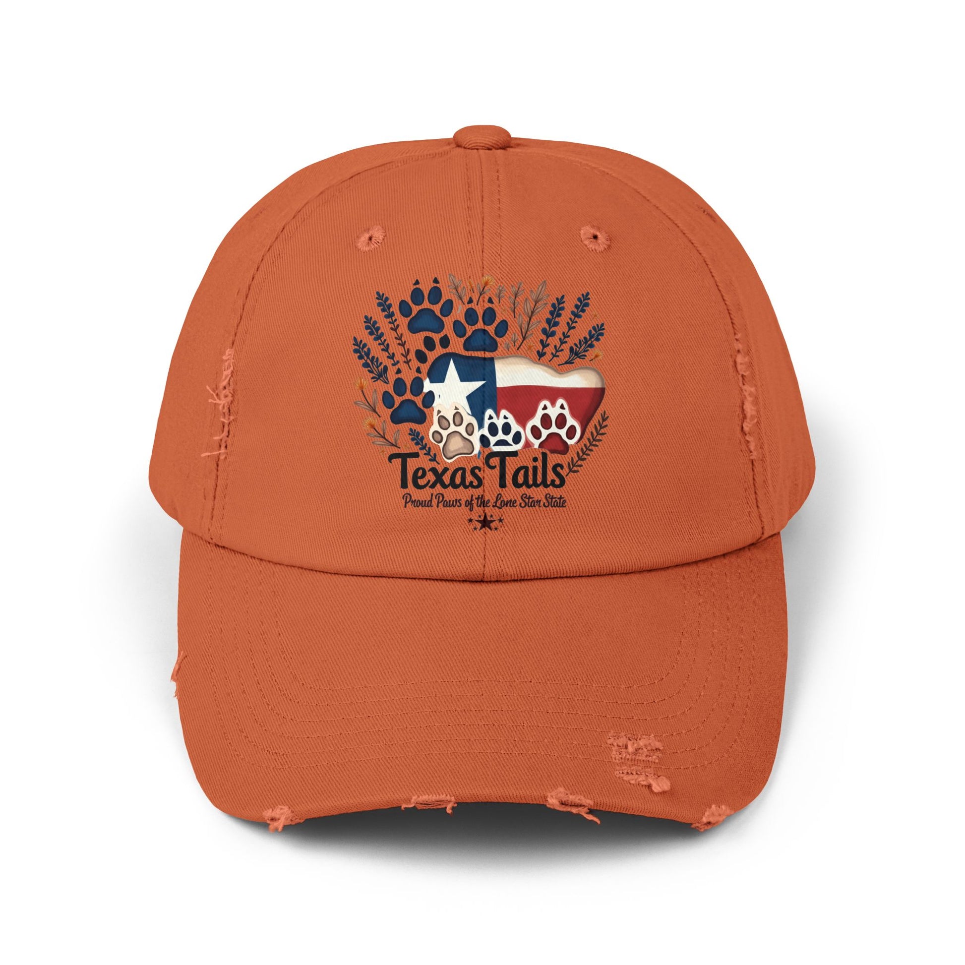 Distressed Cap - Texas Tails Proud Paws Hat for Texan Pet Lovers