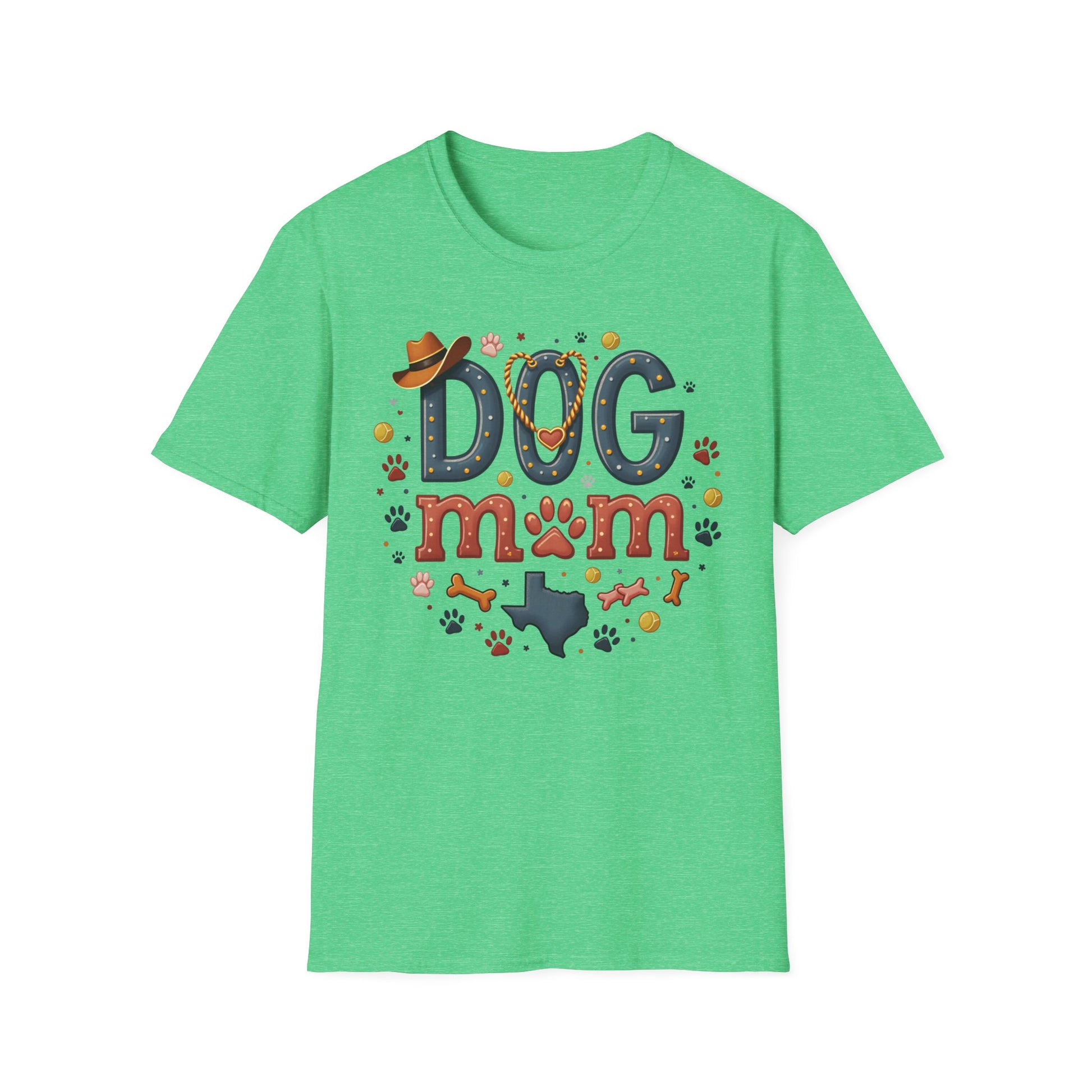 Texas Dog Mom T-Shirt with Texas Map Design