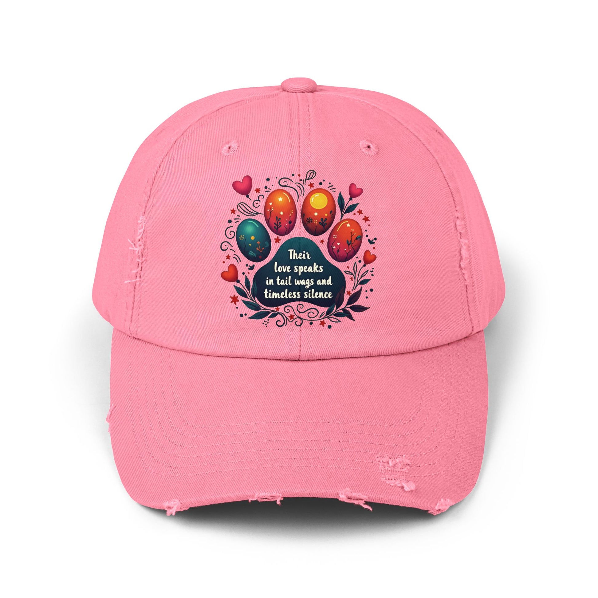 Distressed Cap - Their Love Speaks in Tail Wags Cap for Pet Lovers