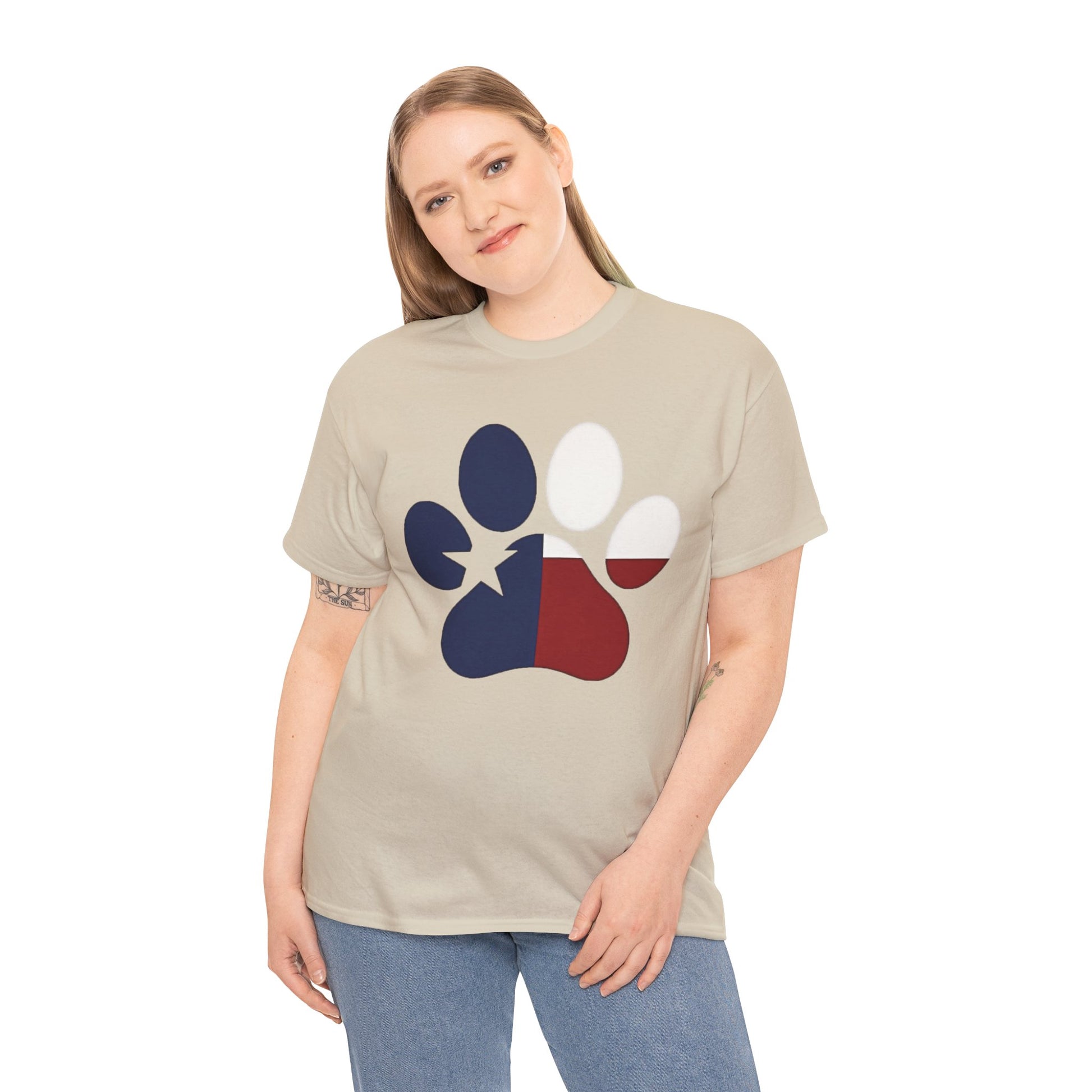 T-Shirt Paw Color New Paw Texas Flag Design for Pet Lovers