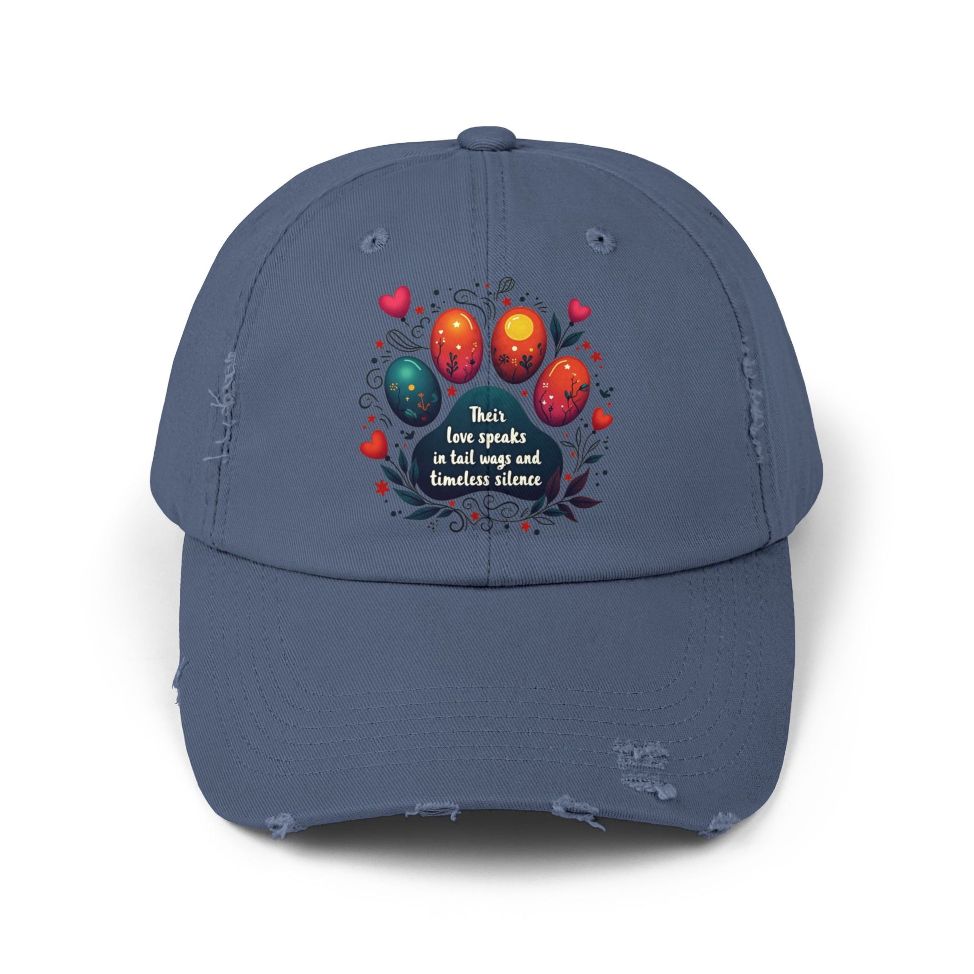 Distressed Cap - Their Love Speaks in Tail Wags Cap for Pet Lovers
