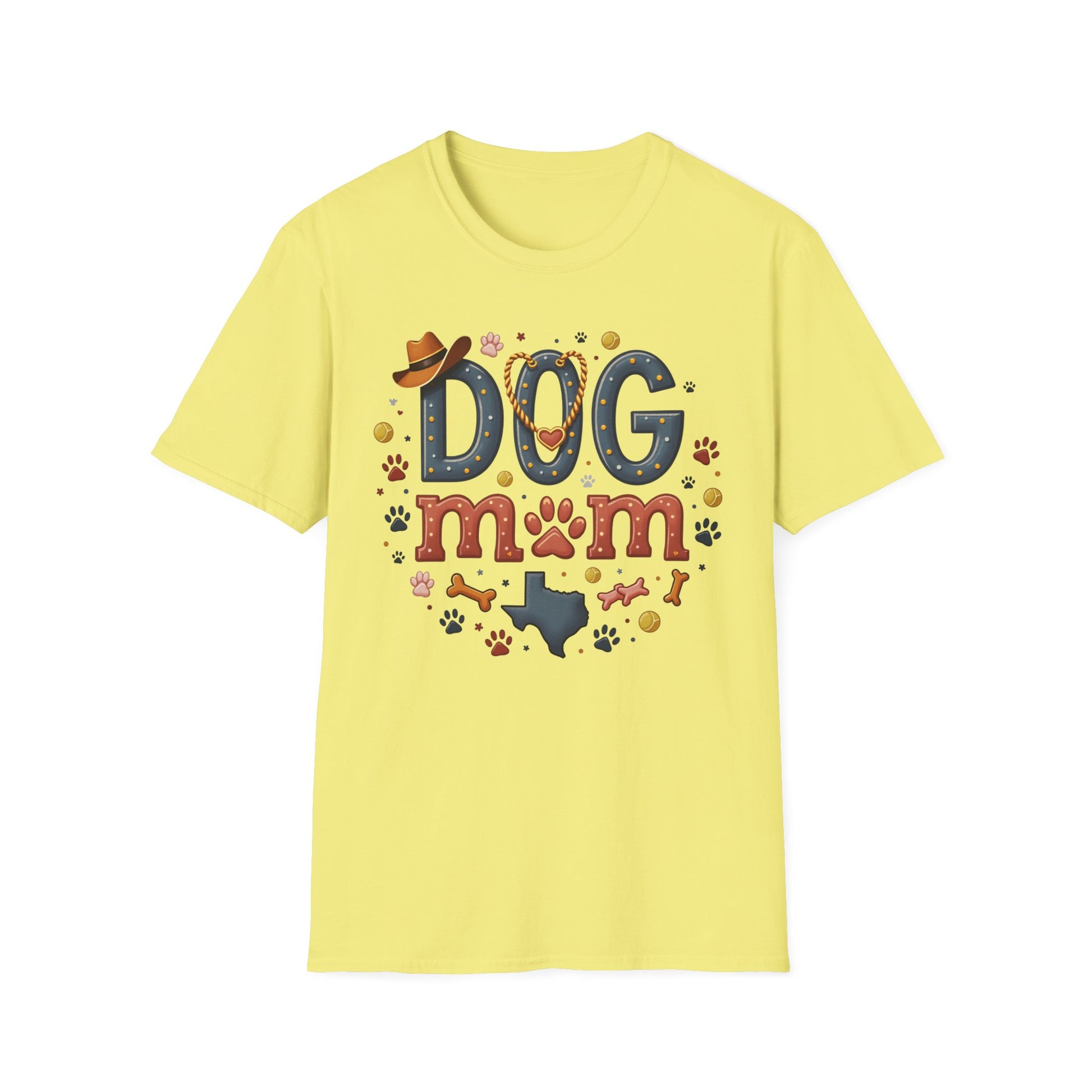 Texas Dog Mom T-Shirt with Texas Map Design