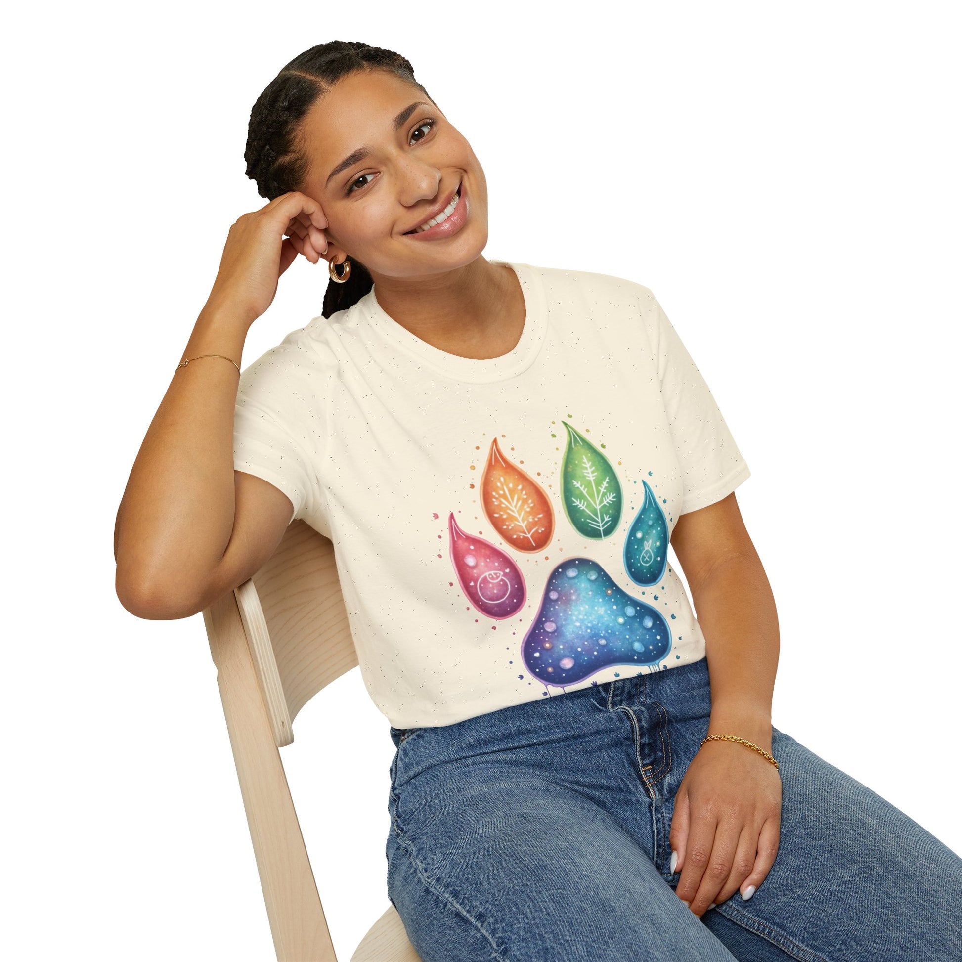 Paw Print T-Shirt - Color Your World with Softstyle Unisex Tee