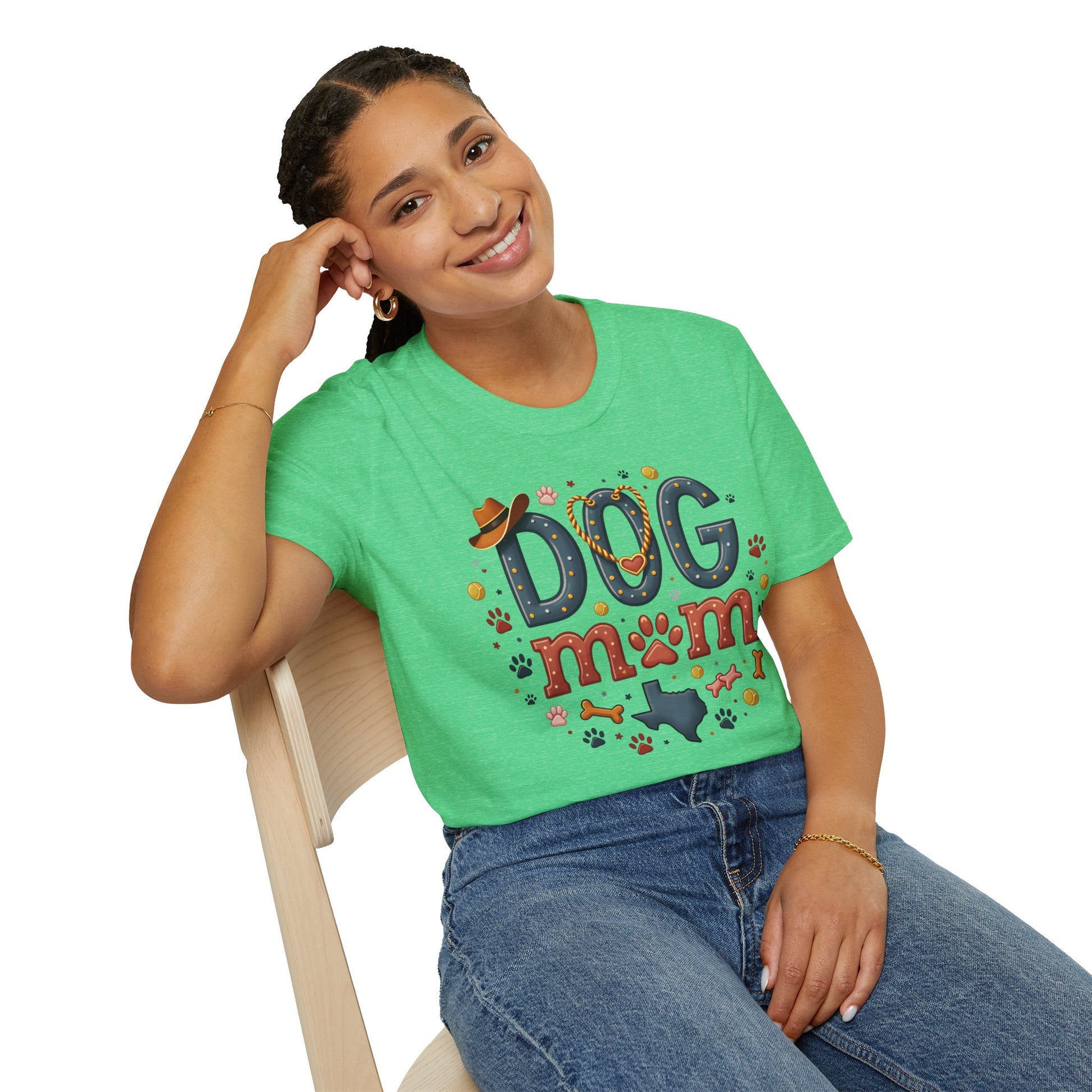 Texas Dog Mom T-Shirt with Texas Map Design