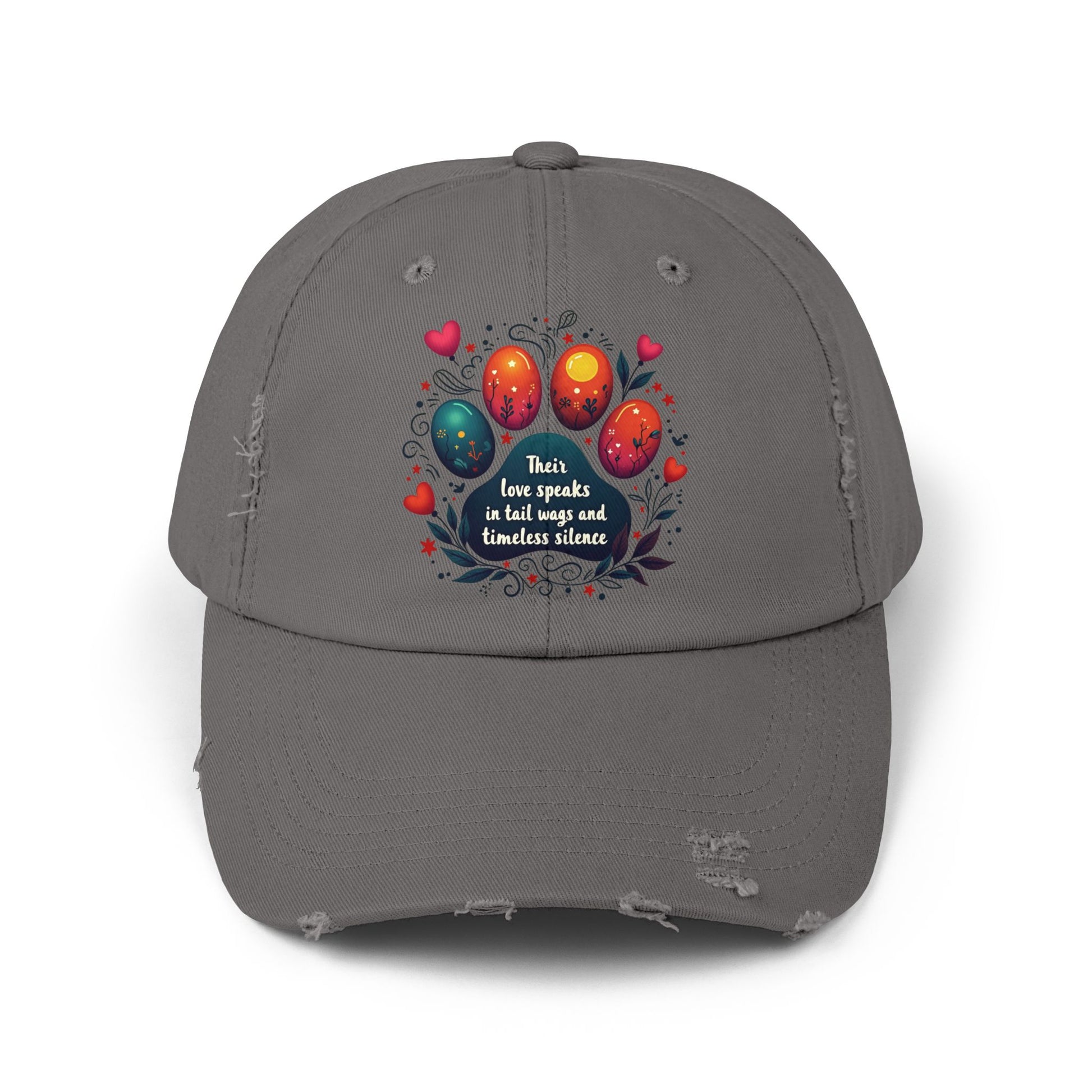 Distressed Cap - Their Love Speaks in Tail Wags Cap for Pet Lovers