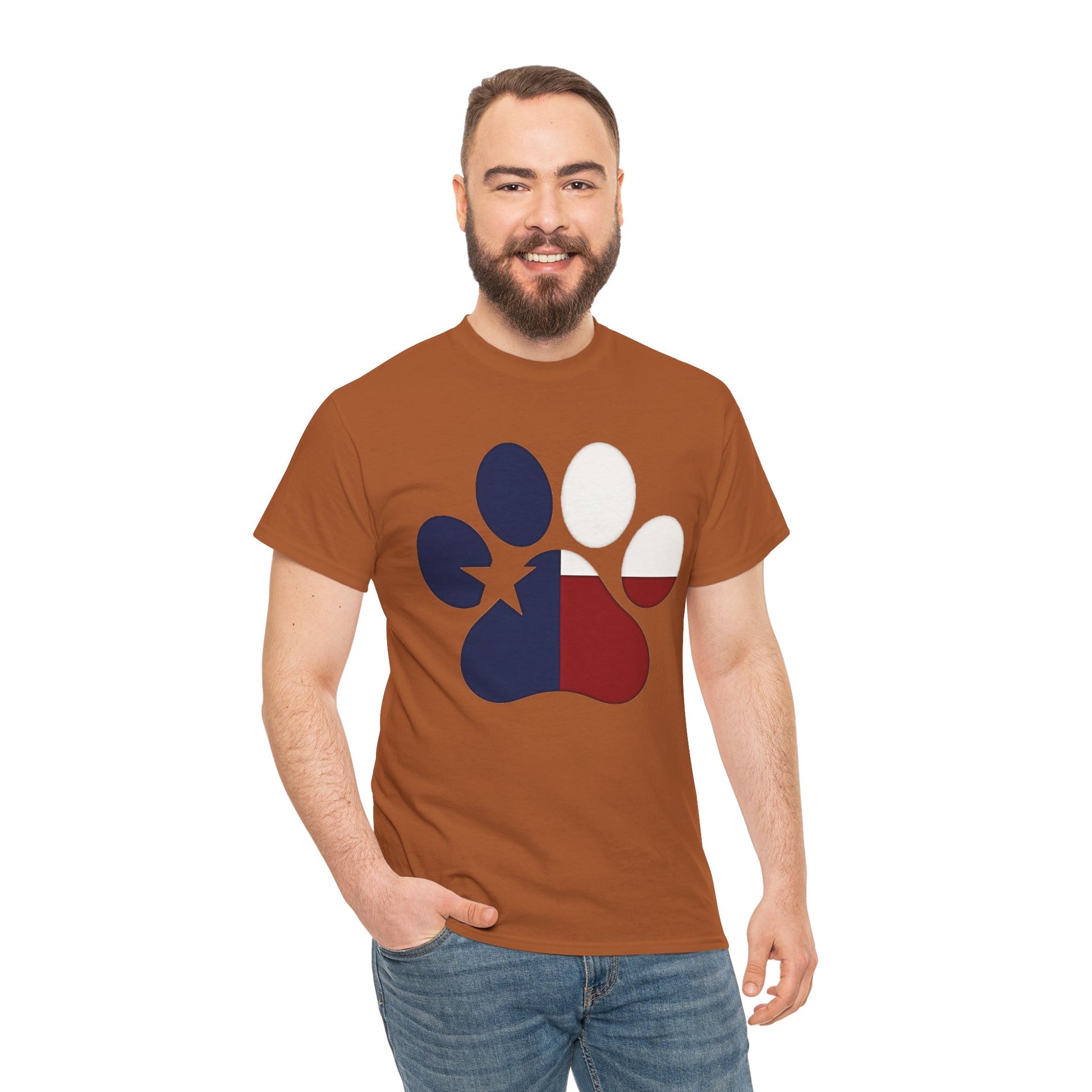 T-Shirt Paw Color New Paw Texas Flag Design for Pet Lovers
