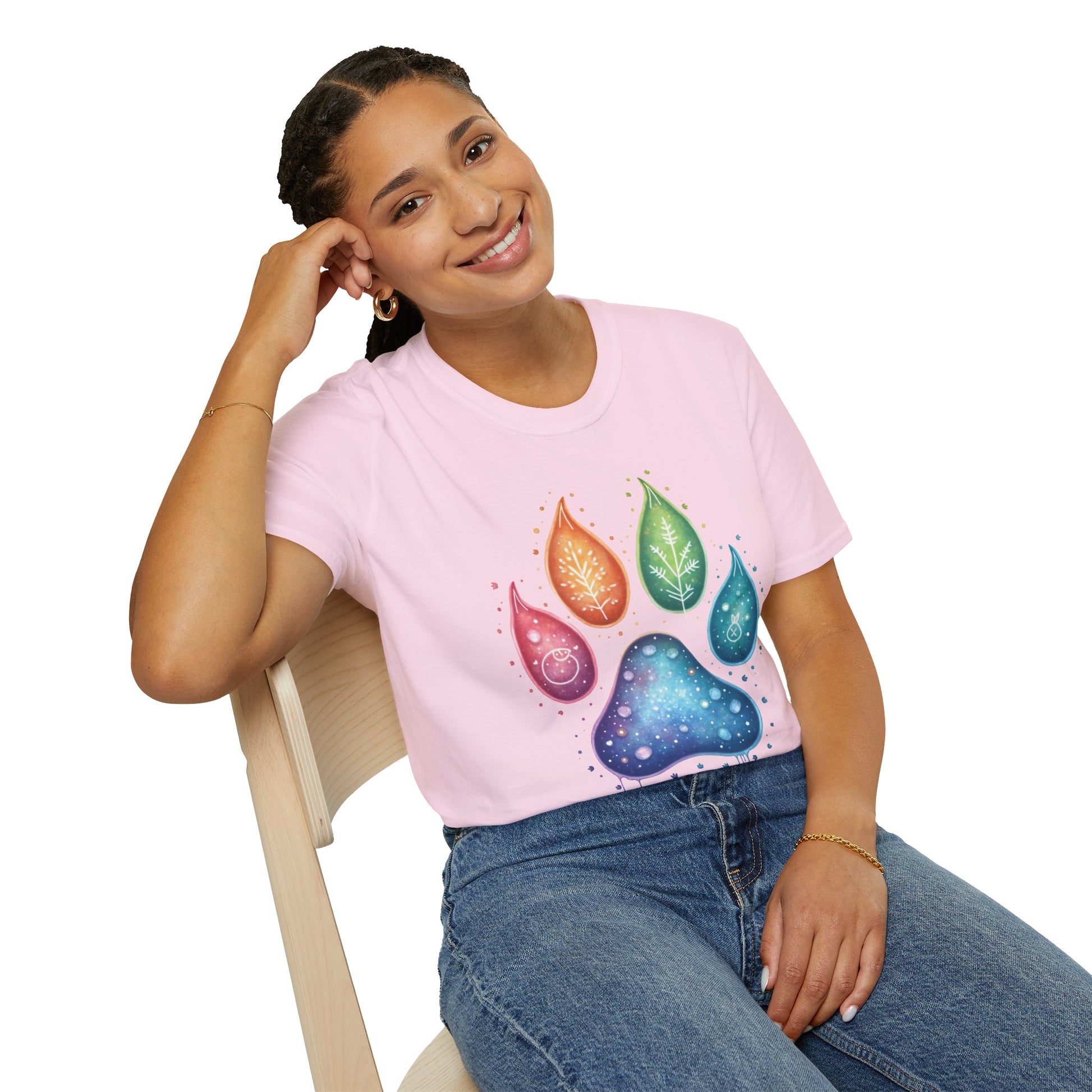 Paw Print T-Shirt - Color Your World with Softstyle Unisex Tee