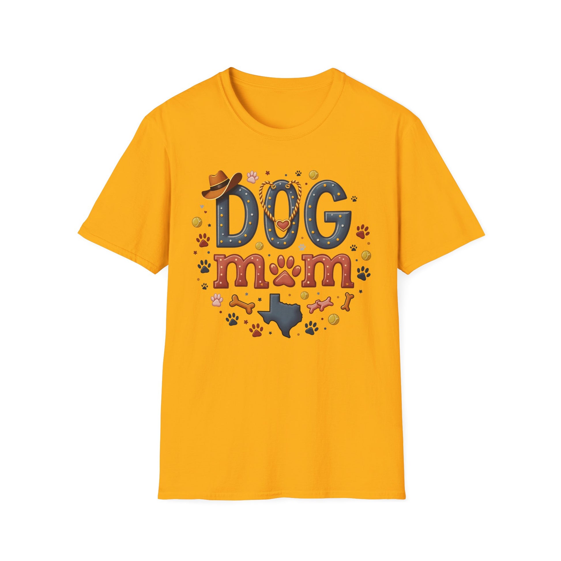 Texas Dog Mom T-Shirt with Texas Map Design