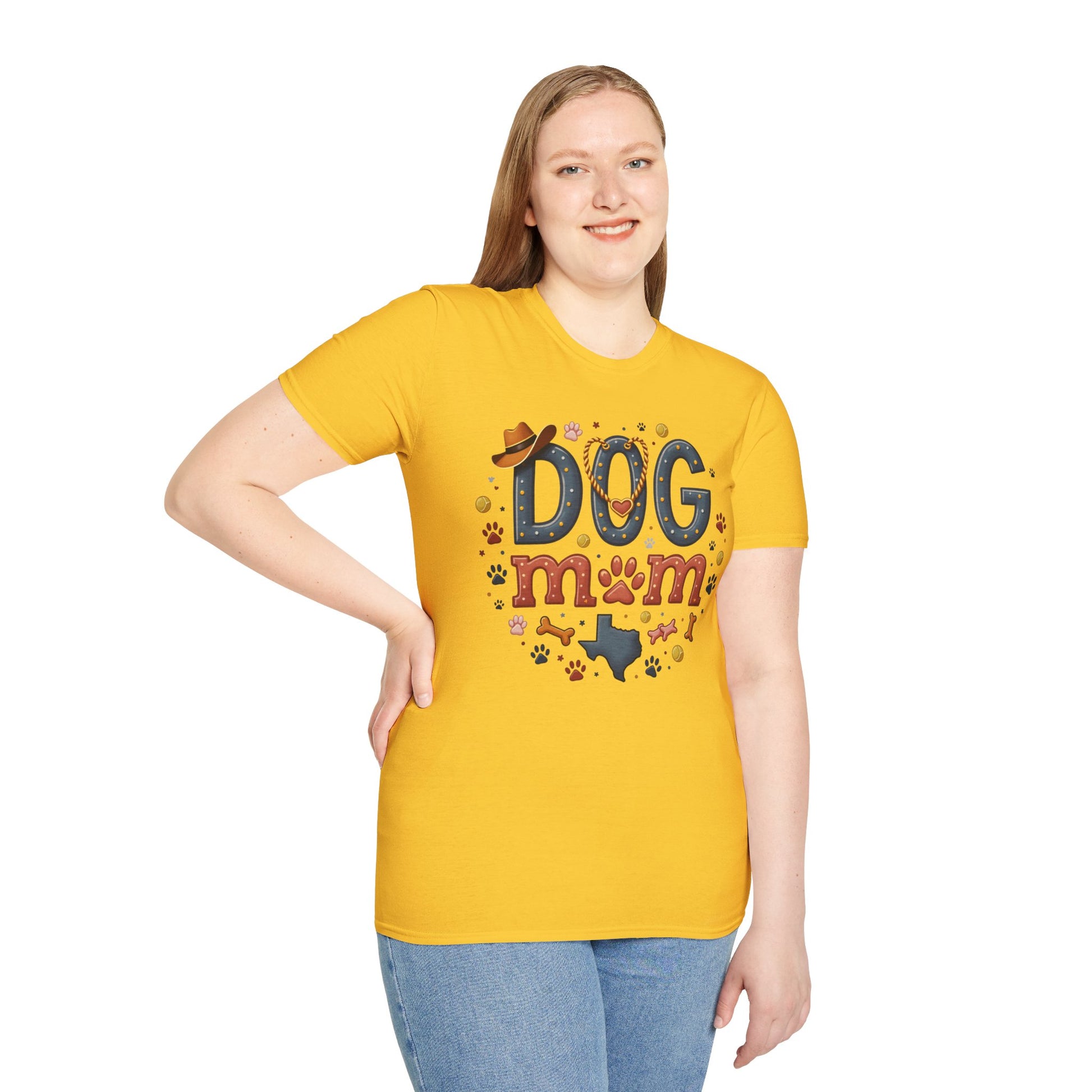 Texas Dog Mom T-Shirt with Texas Map Design