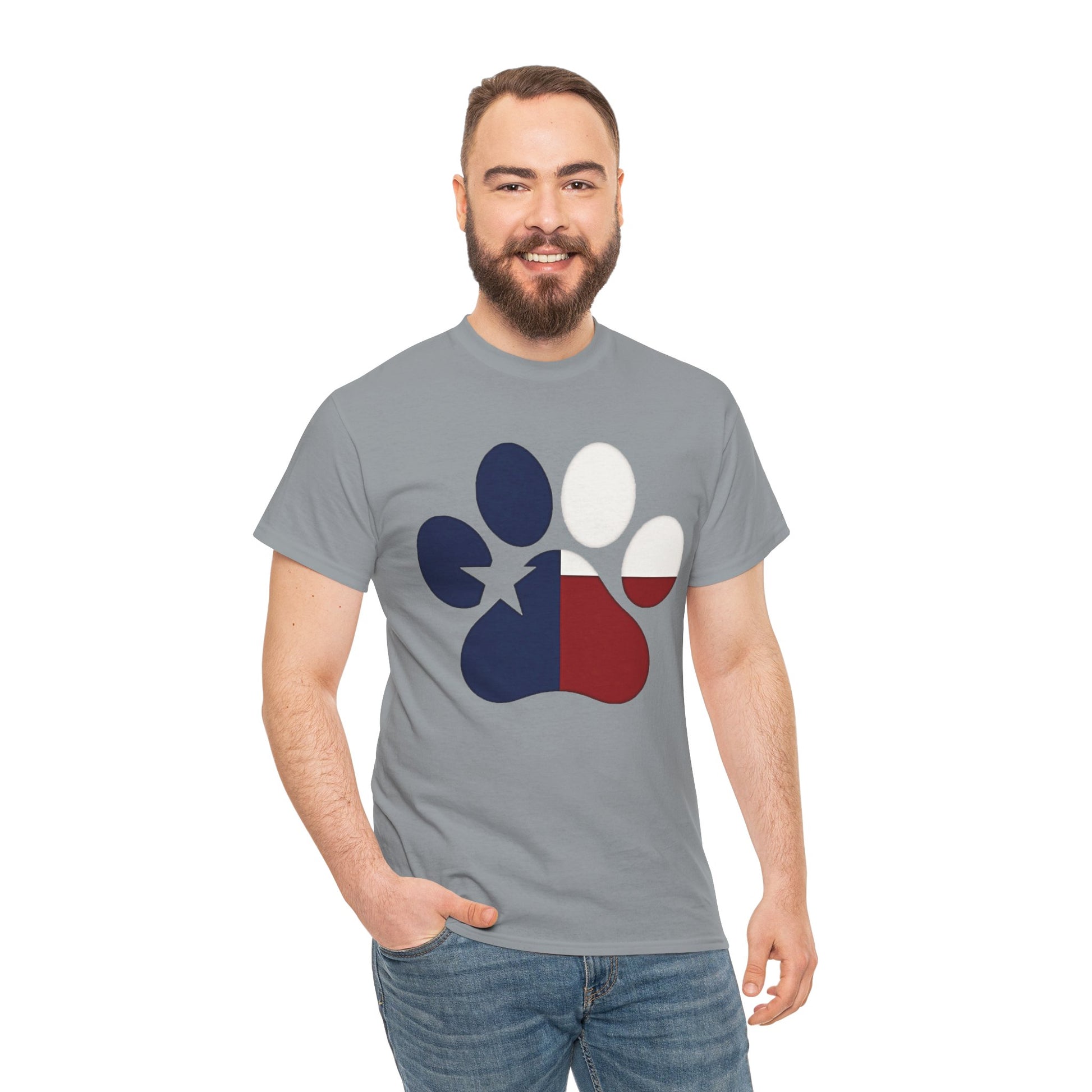 T-Shirt Paw Color New Paw Texas Flag Design for Pet Lovers