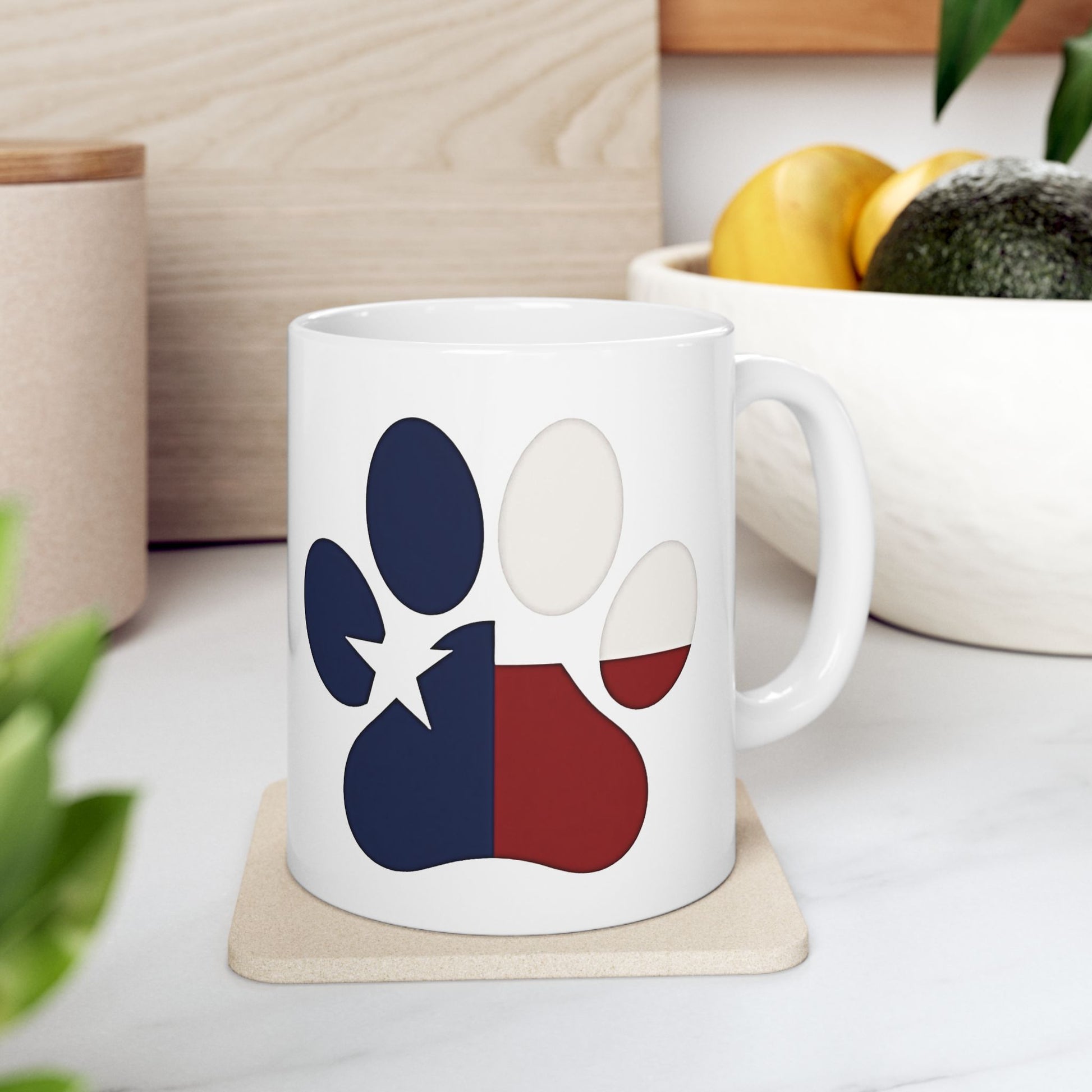 Mug - Paw Color Texas Flag Print