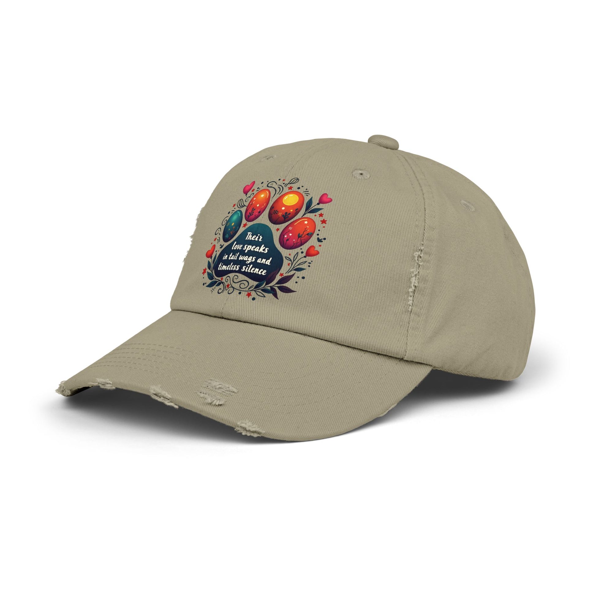 Distressed Cap - Their Love Speaks in Tail Wags Cap for Pet Lovers