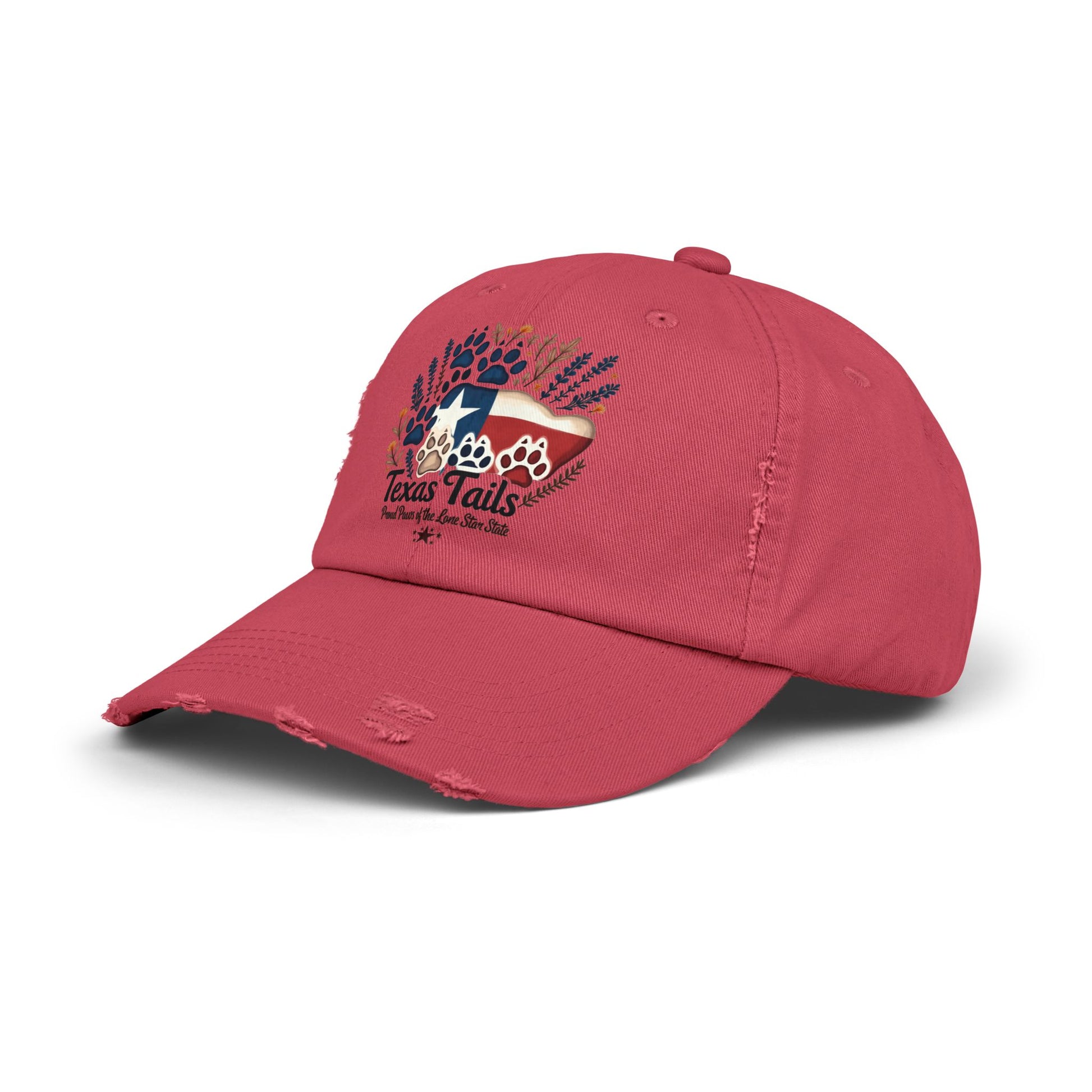 Distressed Cap - Texas Tails Proud Paws Hat for Texan Pet Lovers
