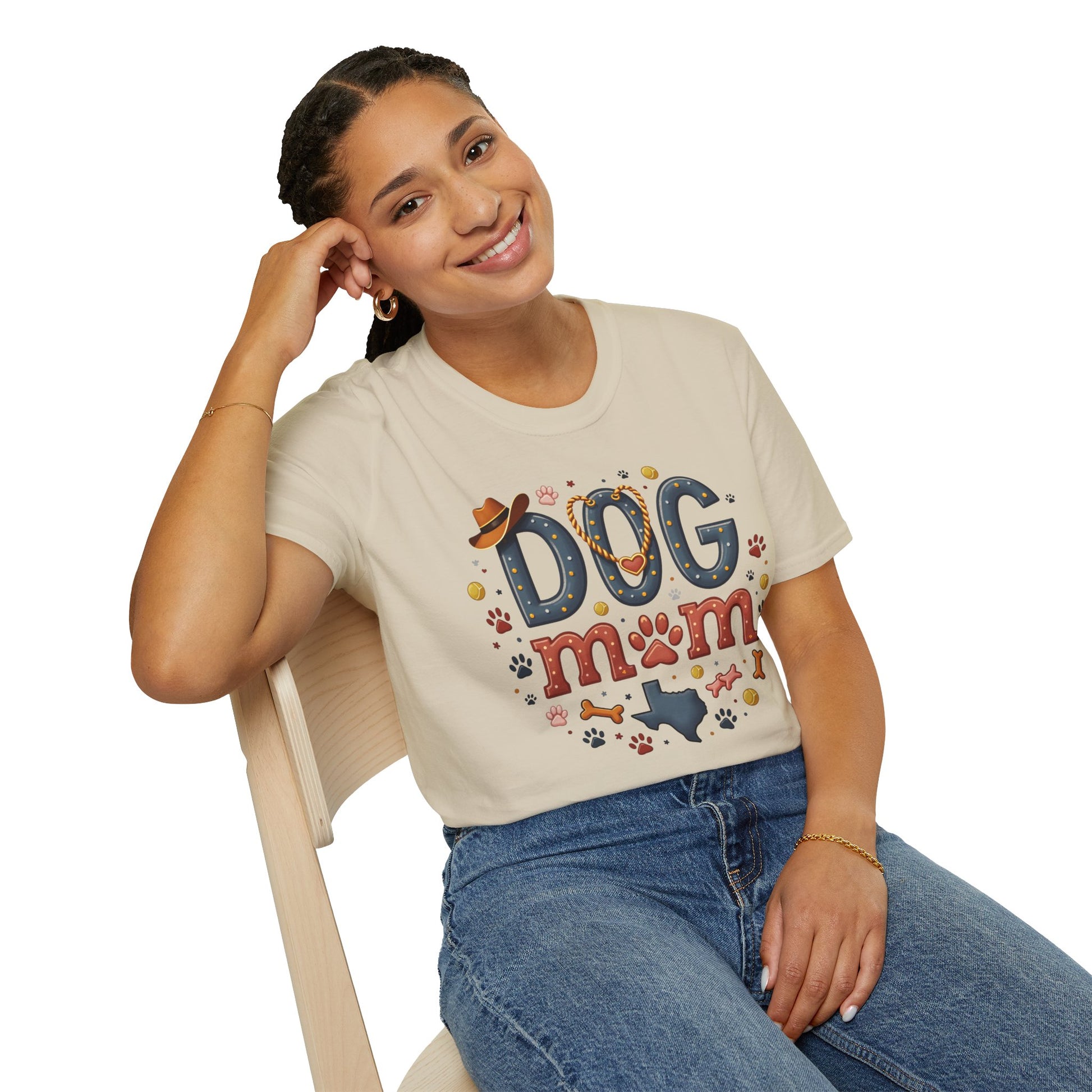 Texas Dog Mom T-Shirt with Texas Map Design