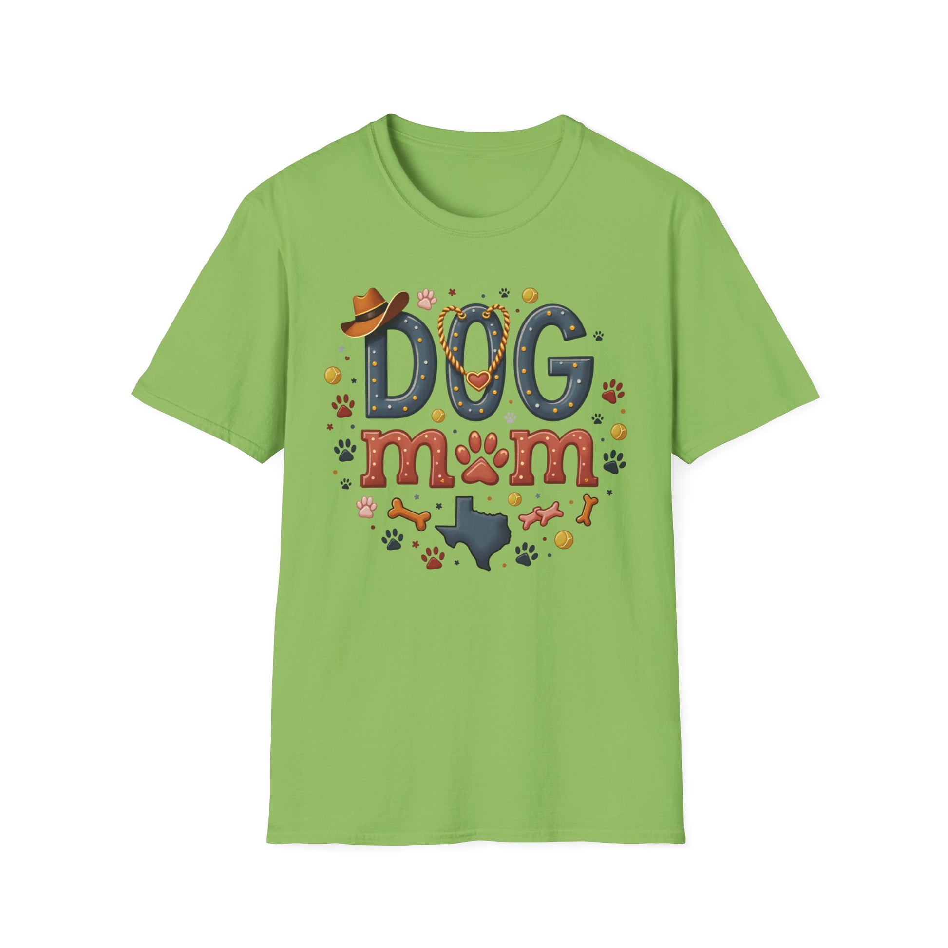 Texas Dog Mom T-Shirt with Texas Map Design