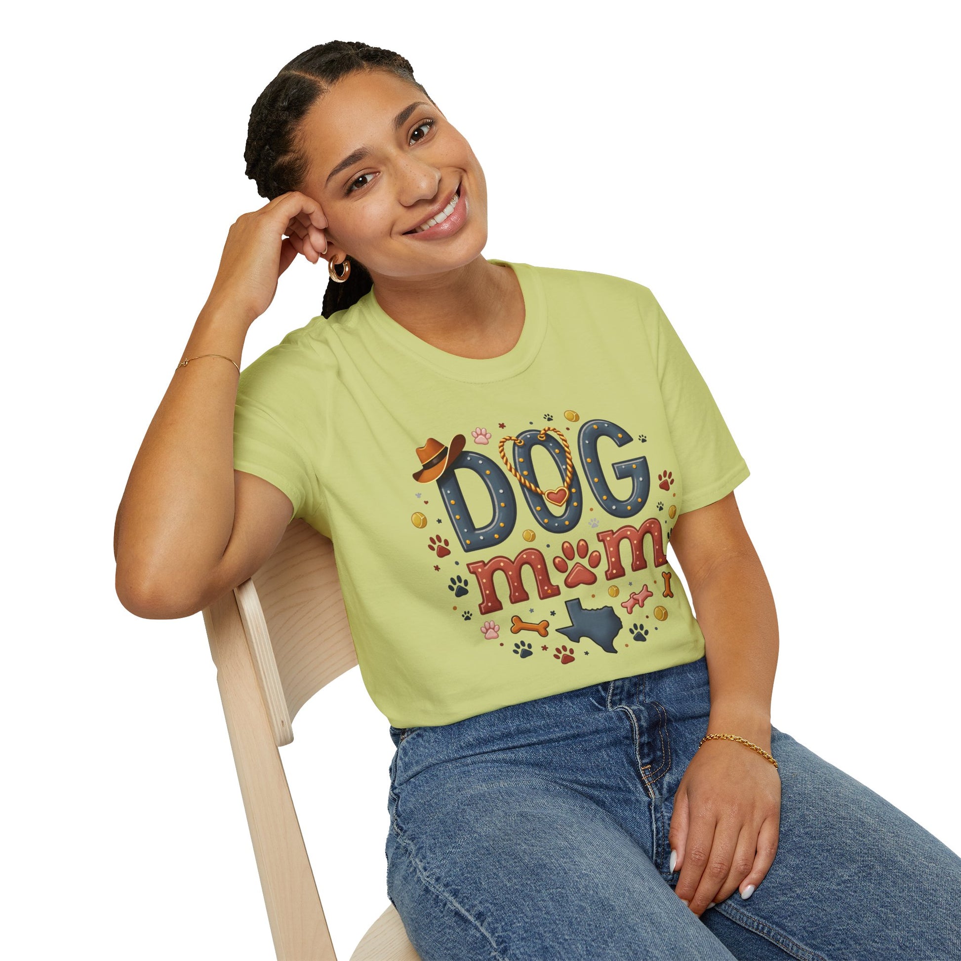 Texas Dog Mom T-Shirt with Texas Map Design