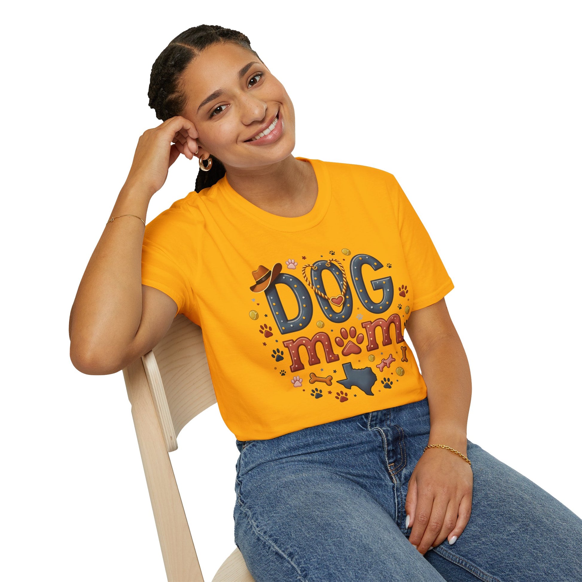 Texas Dog Mom T-Shirt with Texas Map Design
