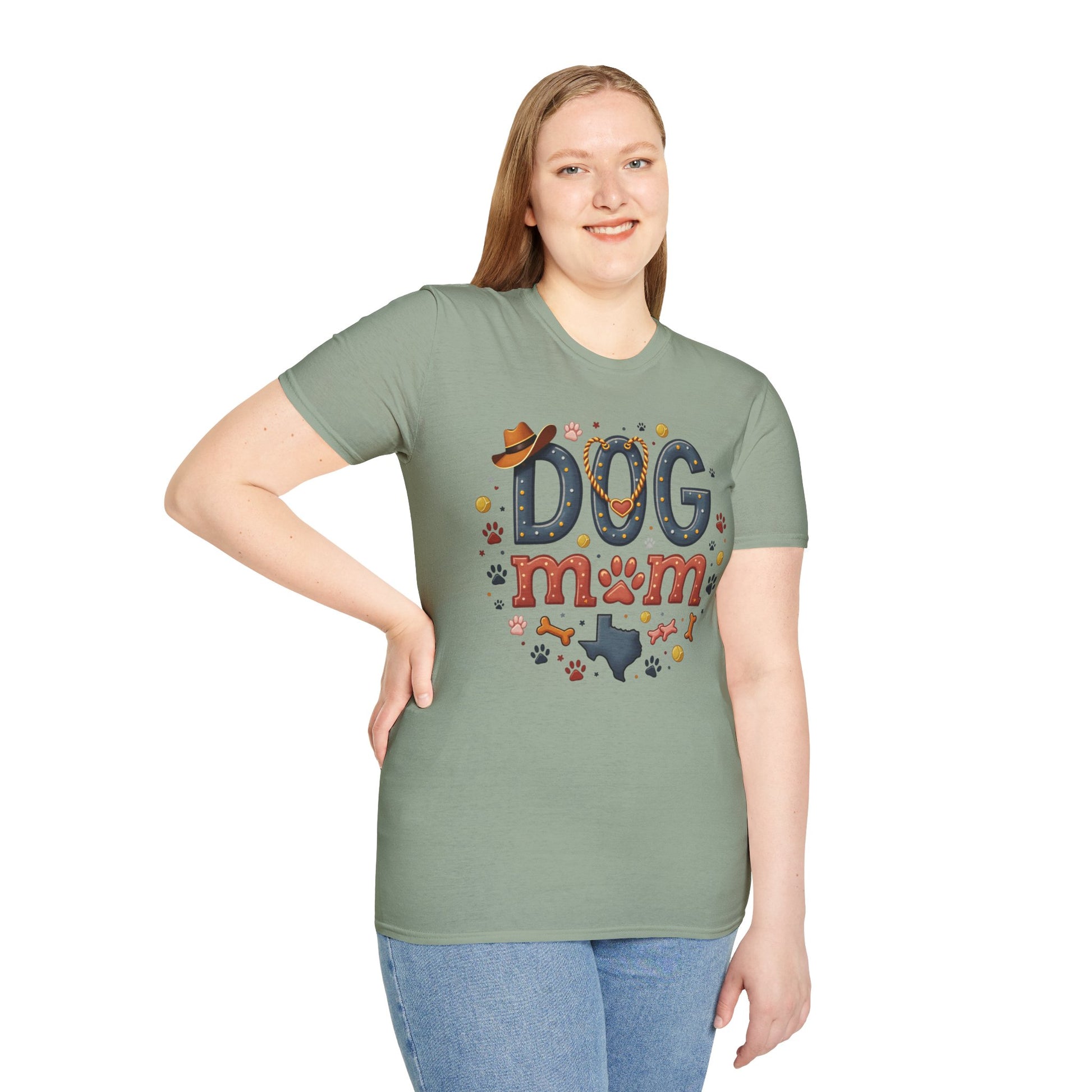 Texas Dog Mom T-Shirt with Texas Map Design