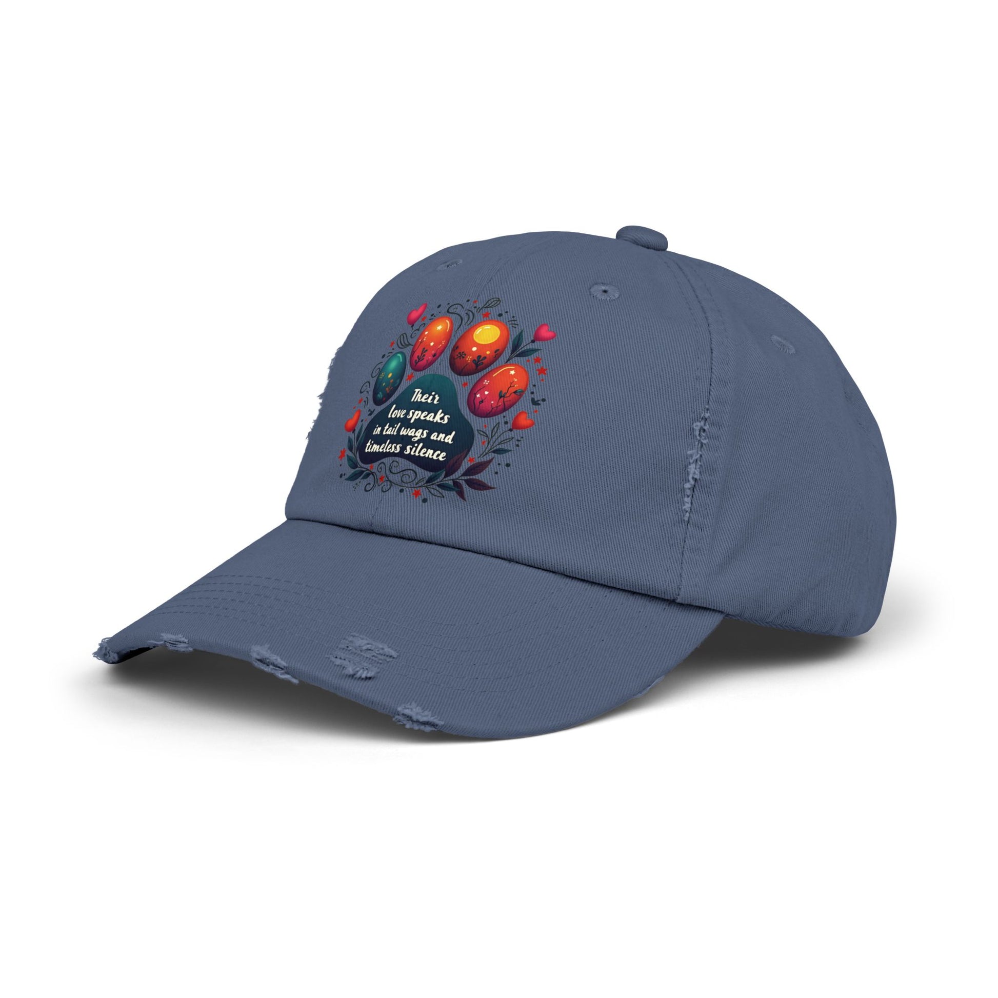 Distressed Cap - Their Love Speaks in Tail Wags Cap for Pet Lovers