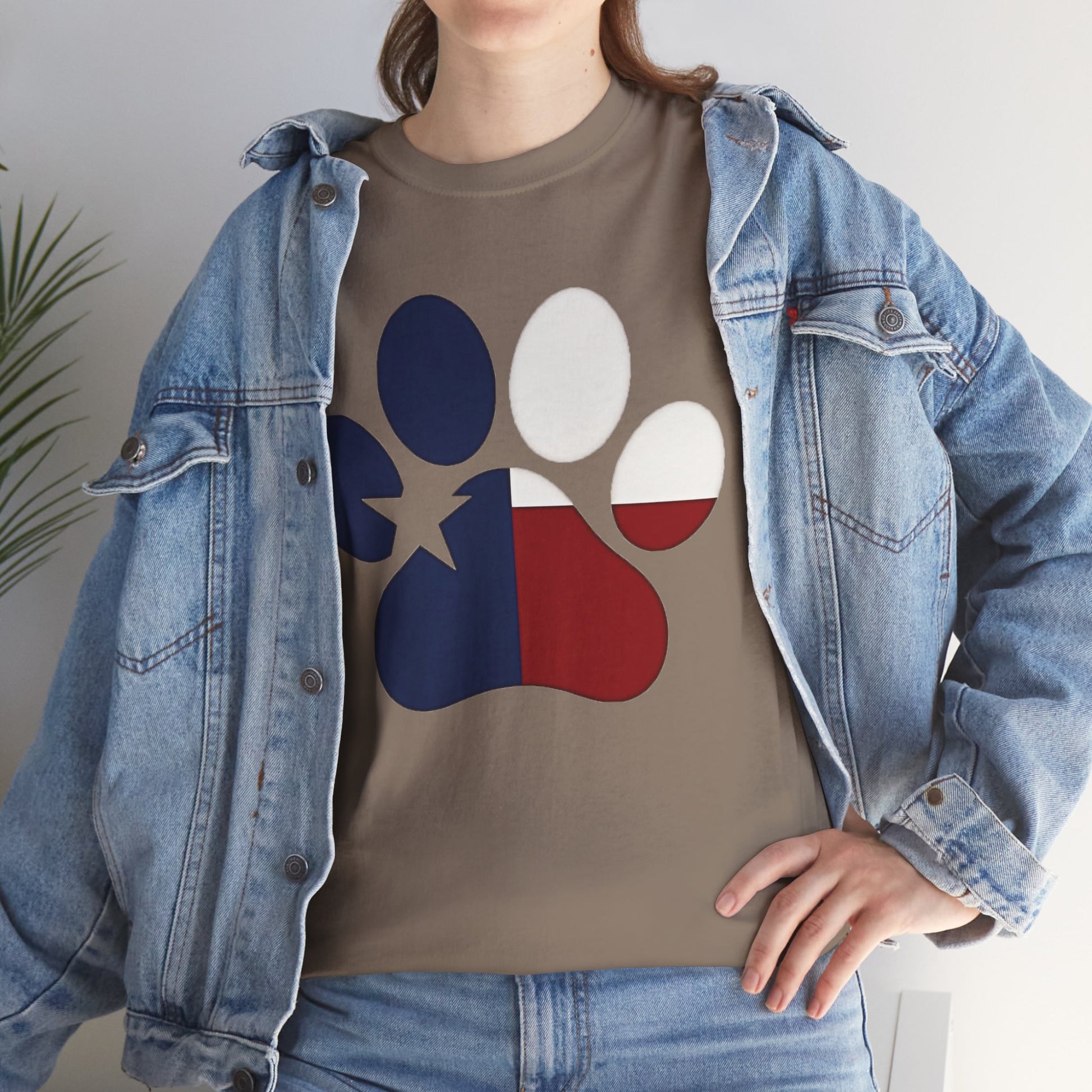 T-Shirt Paw Color New Paw Texas Flag Design for Pet Lovers