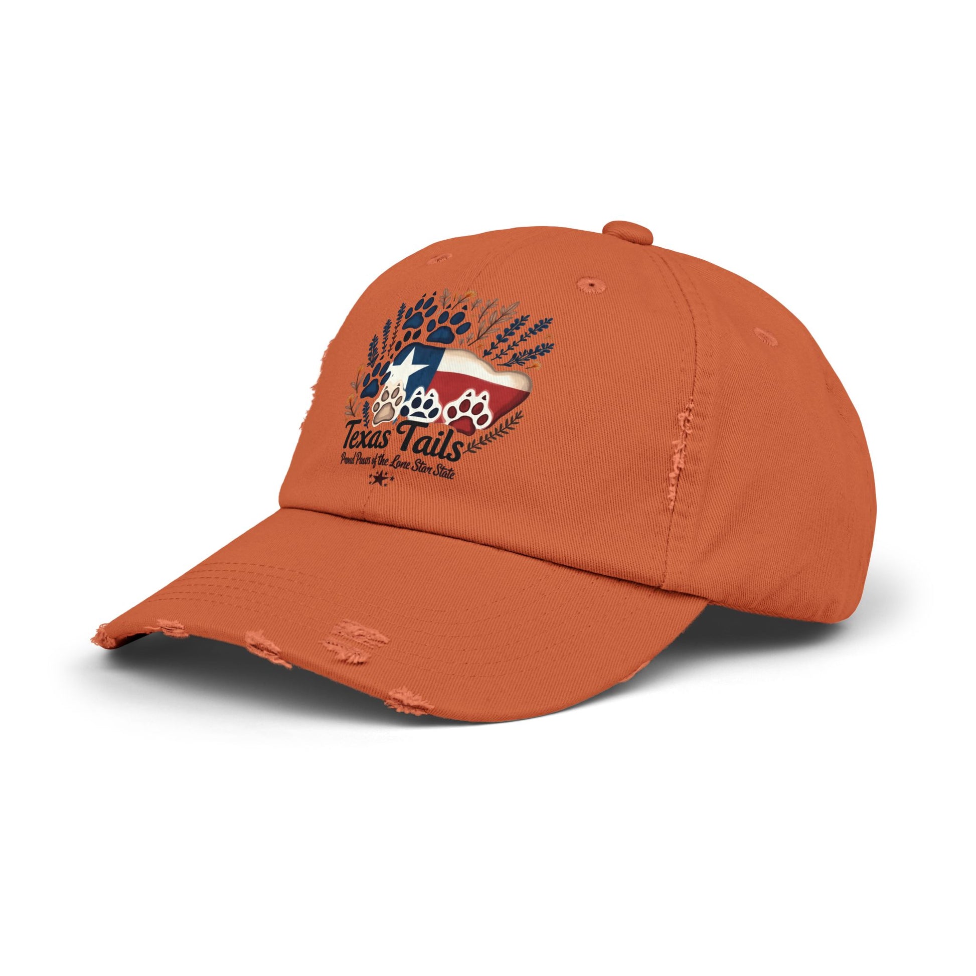 Distressed Cap - Texas Tails Proud Paws Hat for Texan Pet Lovers