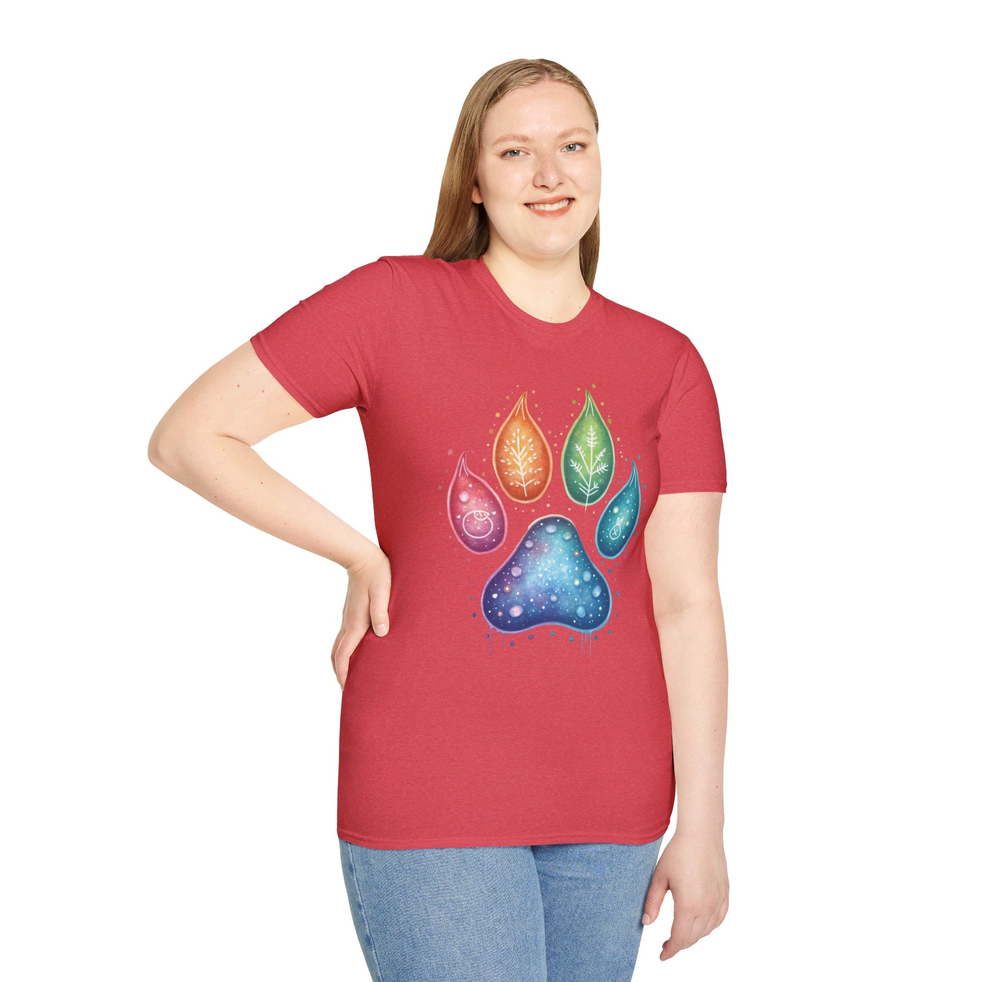 Paw Print T-Shirt - Color Your World with Softstyle Unisex Tee