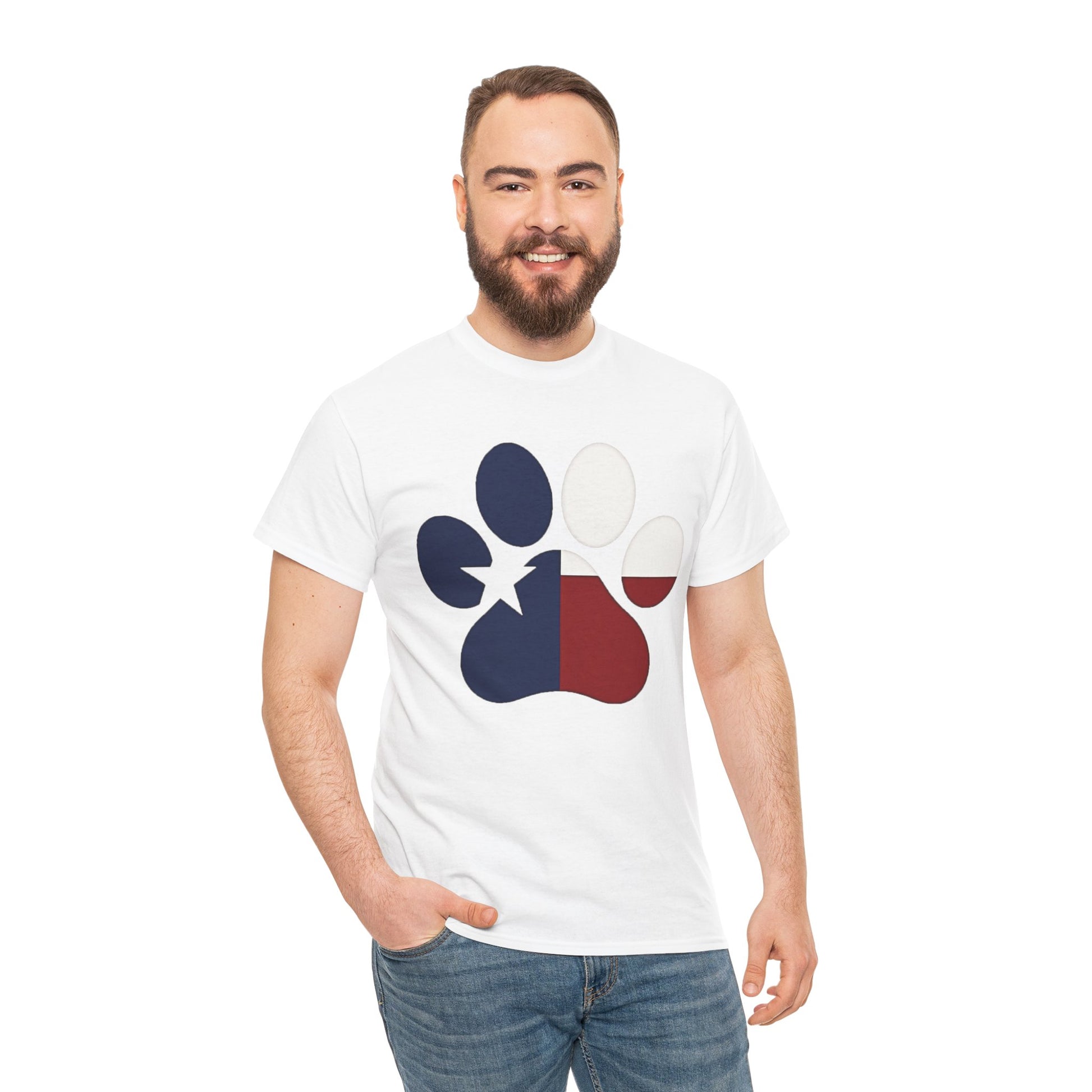 T-Shirt Paw Color New Paw Texas Flag Design for Pet Lovers