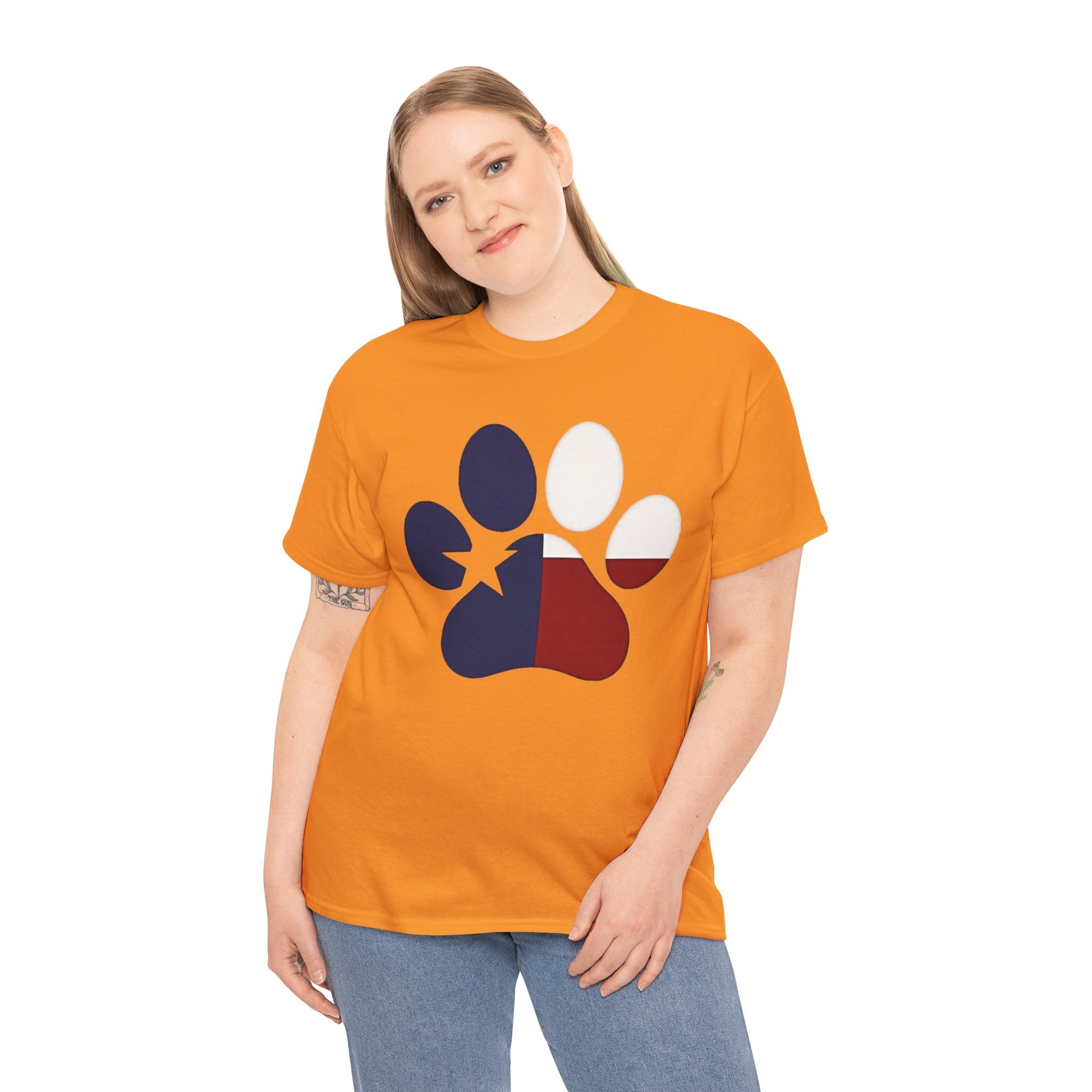 T-Shirt Paw Color New Paw Texas Flag Design for Pet Lovers