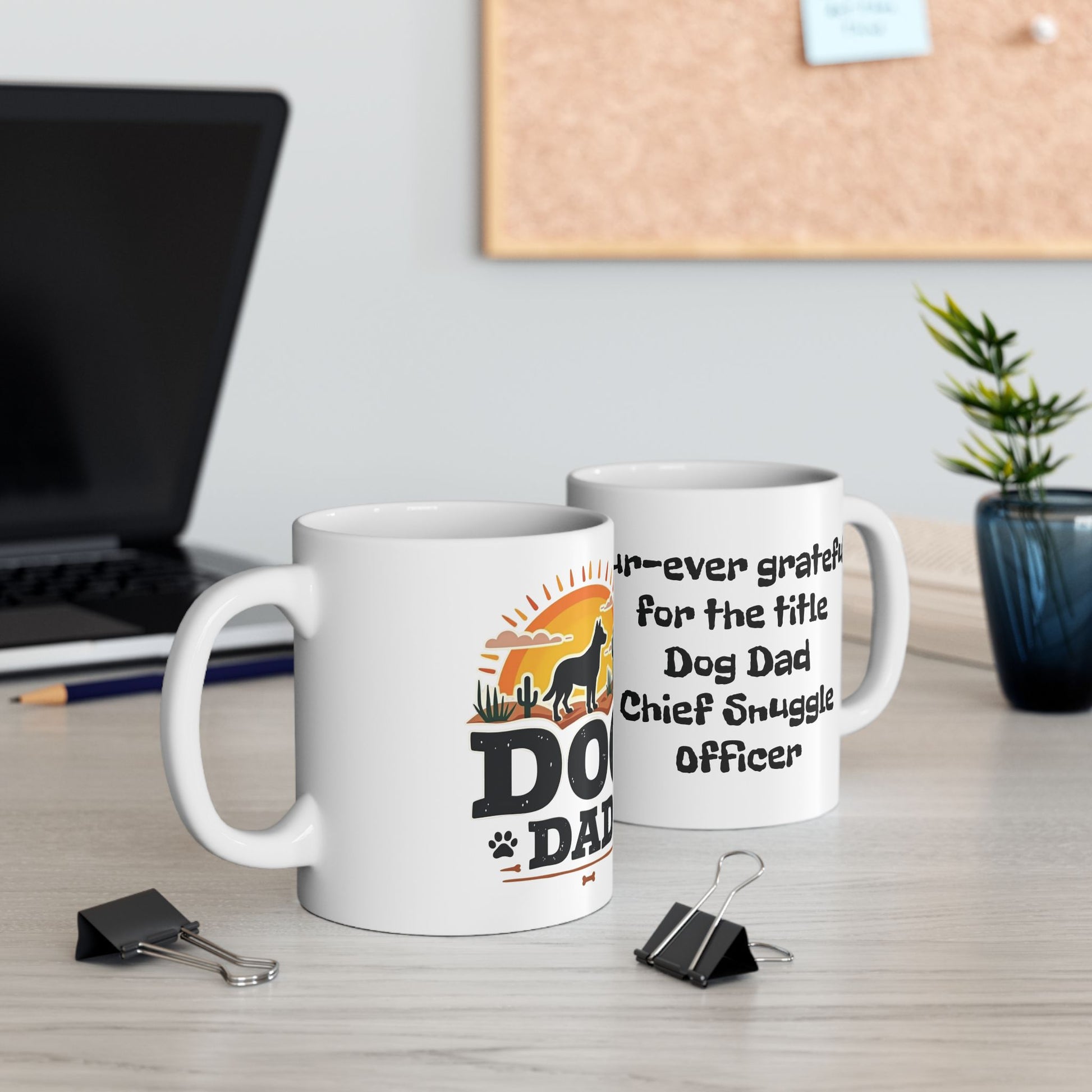 Dog Dad Ceramic Mug (11oz, 15oz) - Fresh, Bold & Unforgettable Style Sunrise Vibe