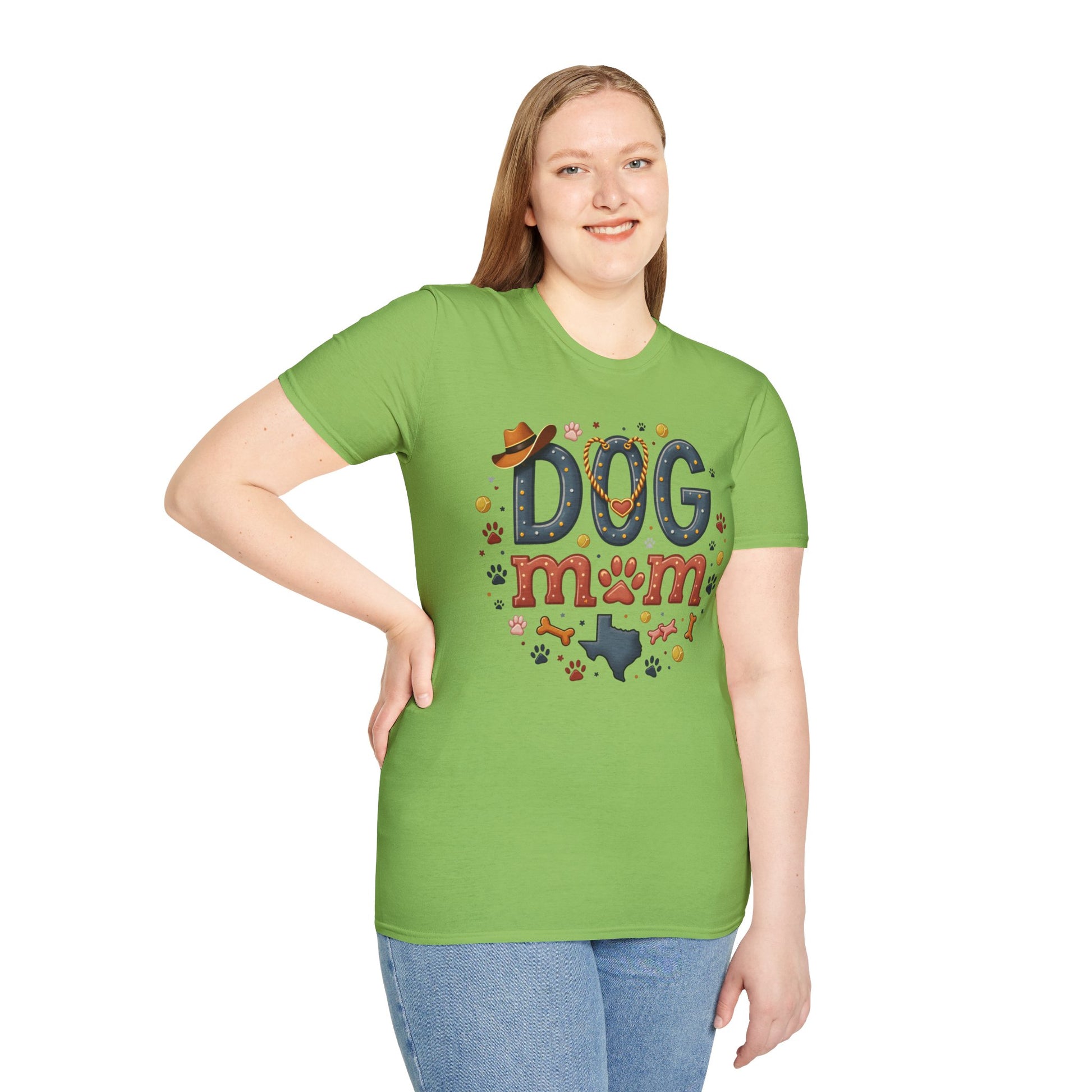Texas Dog Mom T-Shirt with Texas Map Design