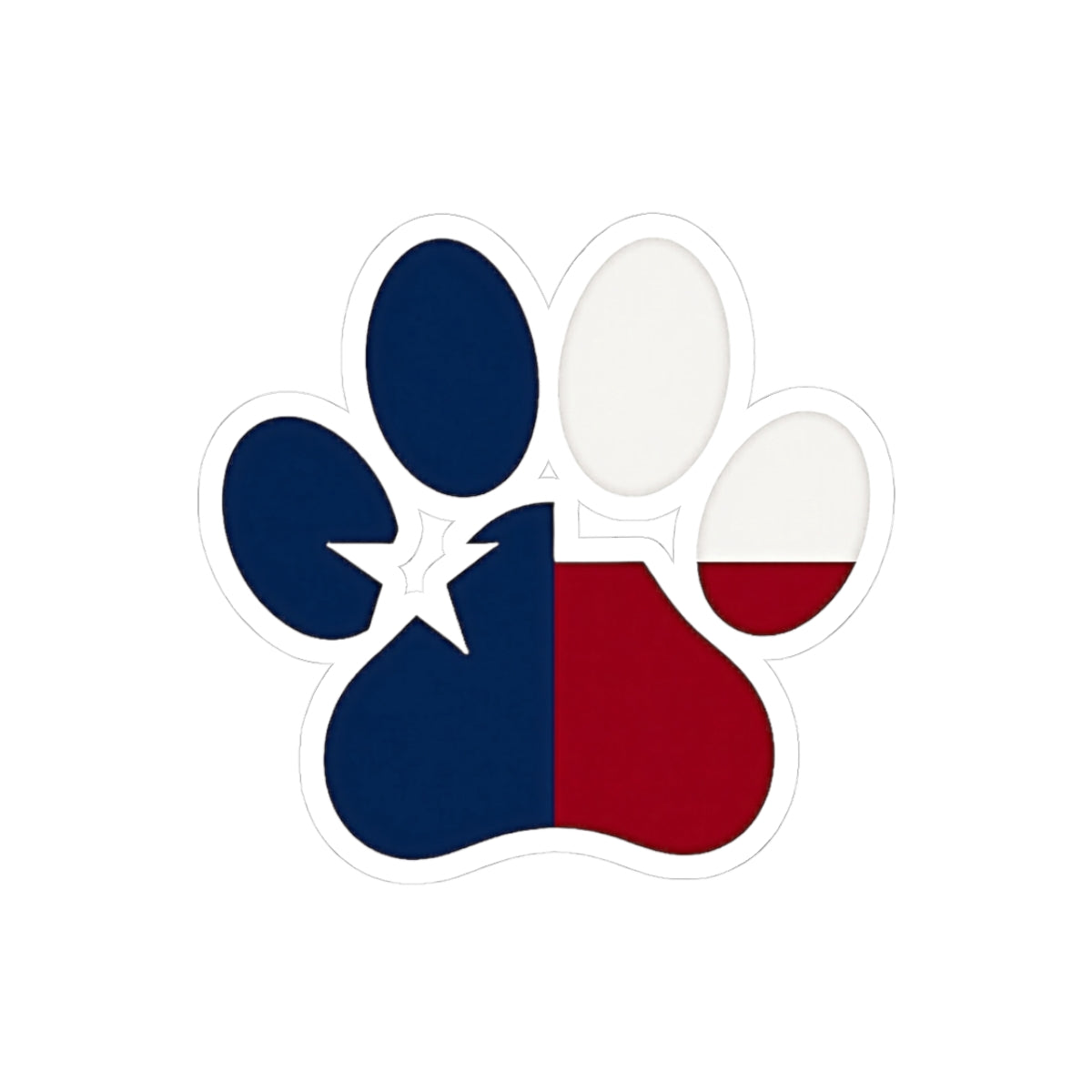 Paw Color Texas Flag Sticker