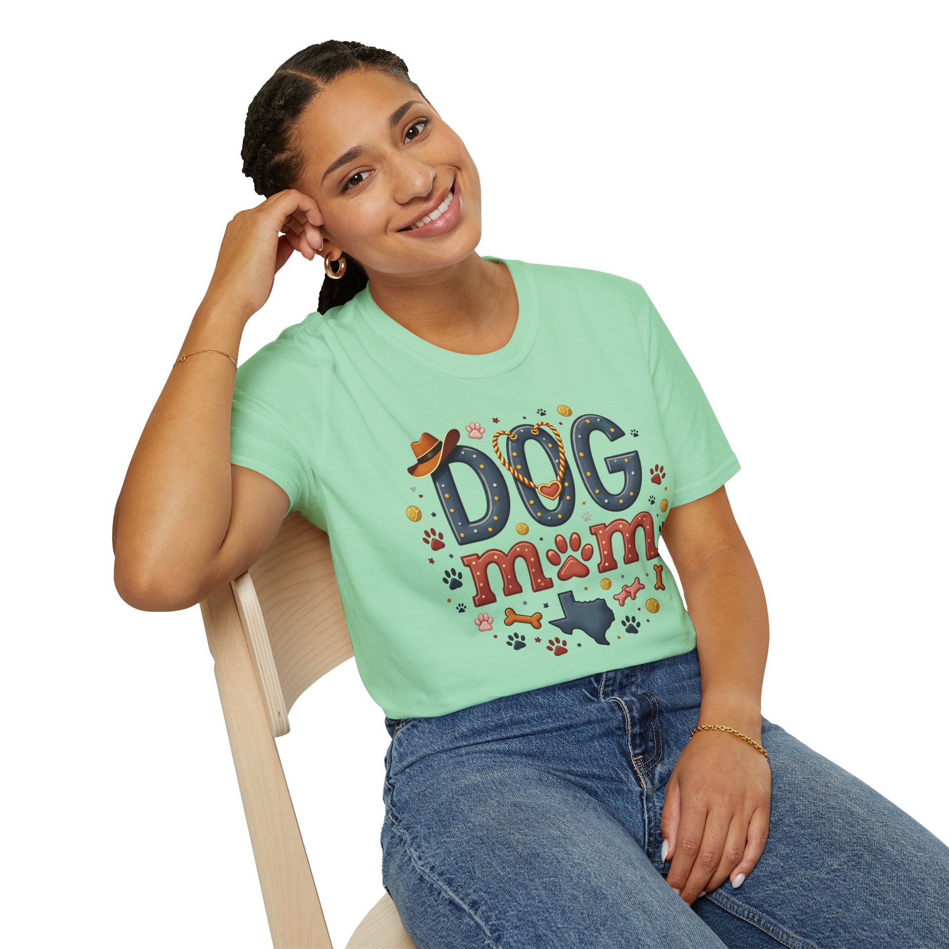 Texas Dog Mom T-Shirt with Texas Map Design