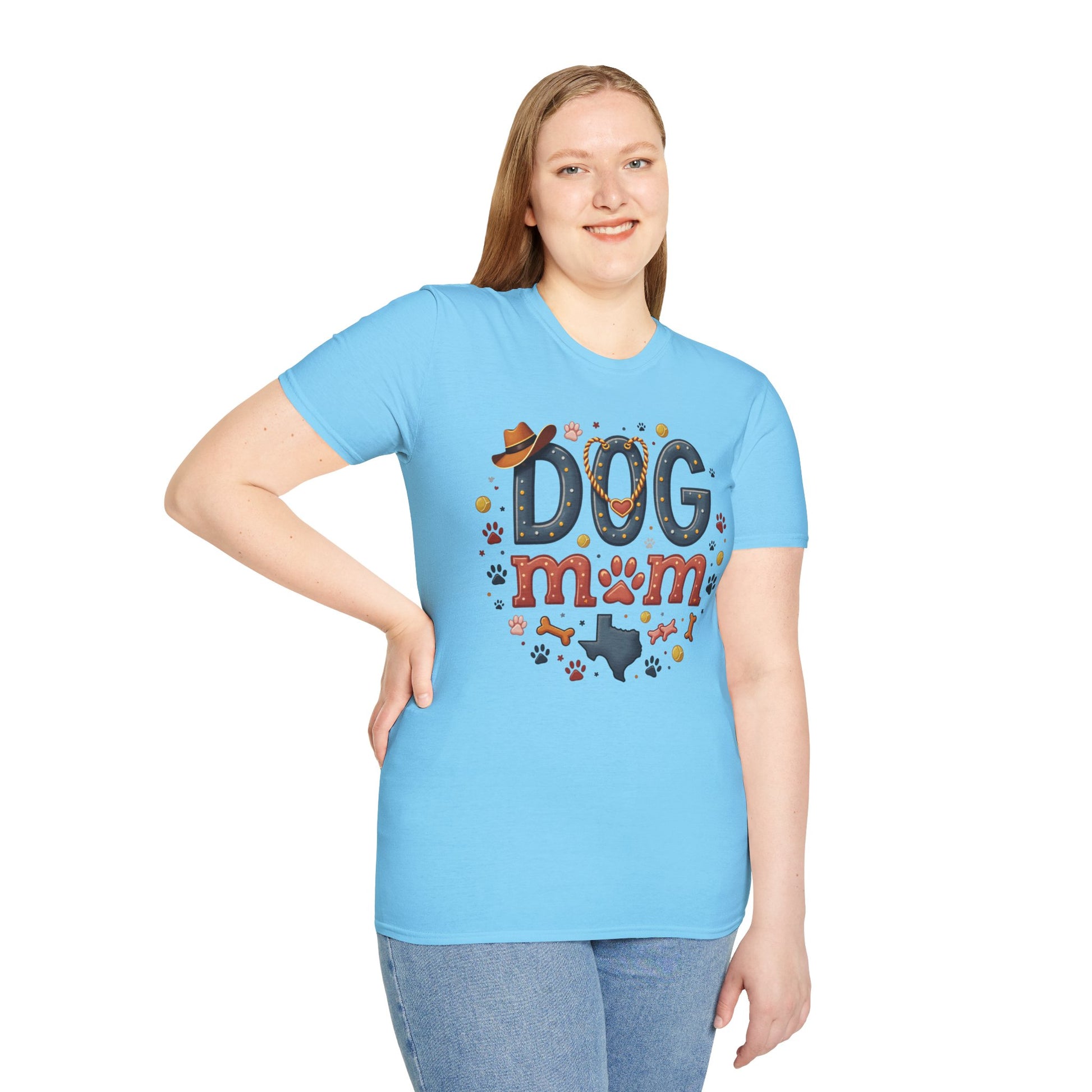 Texas Dog Mom T-Shirt with Texas Map Design
