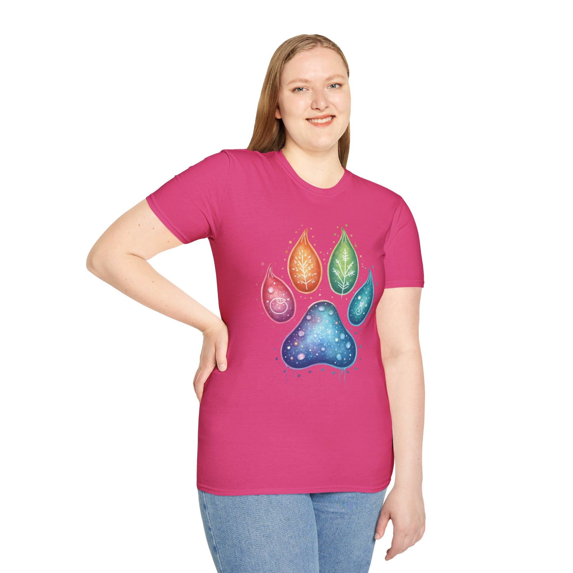 Paw Print T-Shirt - Color Your World with Softstyle Unisex Tee