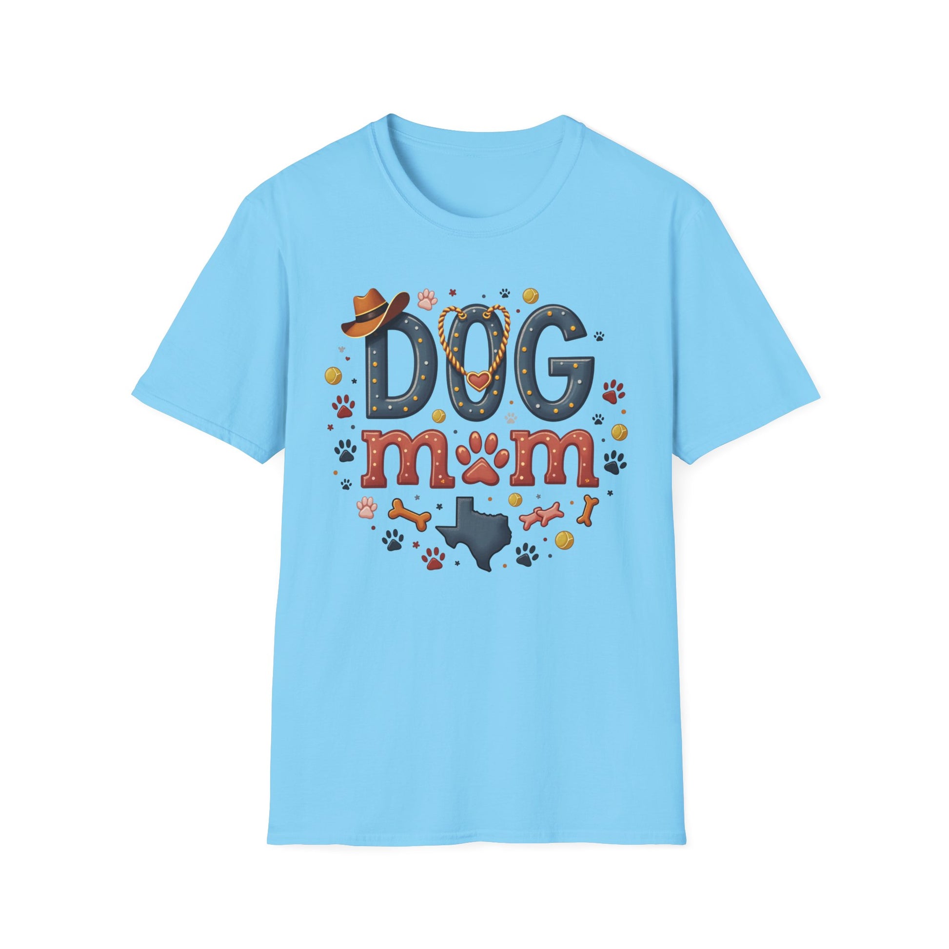 Texas Dog Mom T-Shirt with Texas Map Design