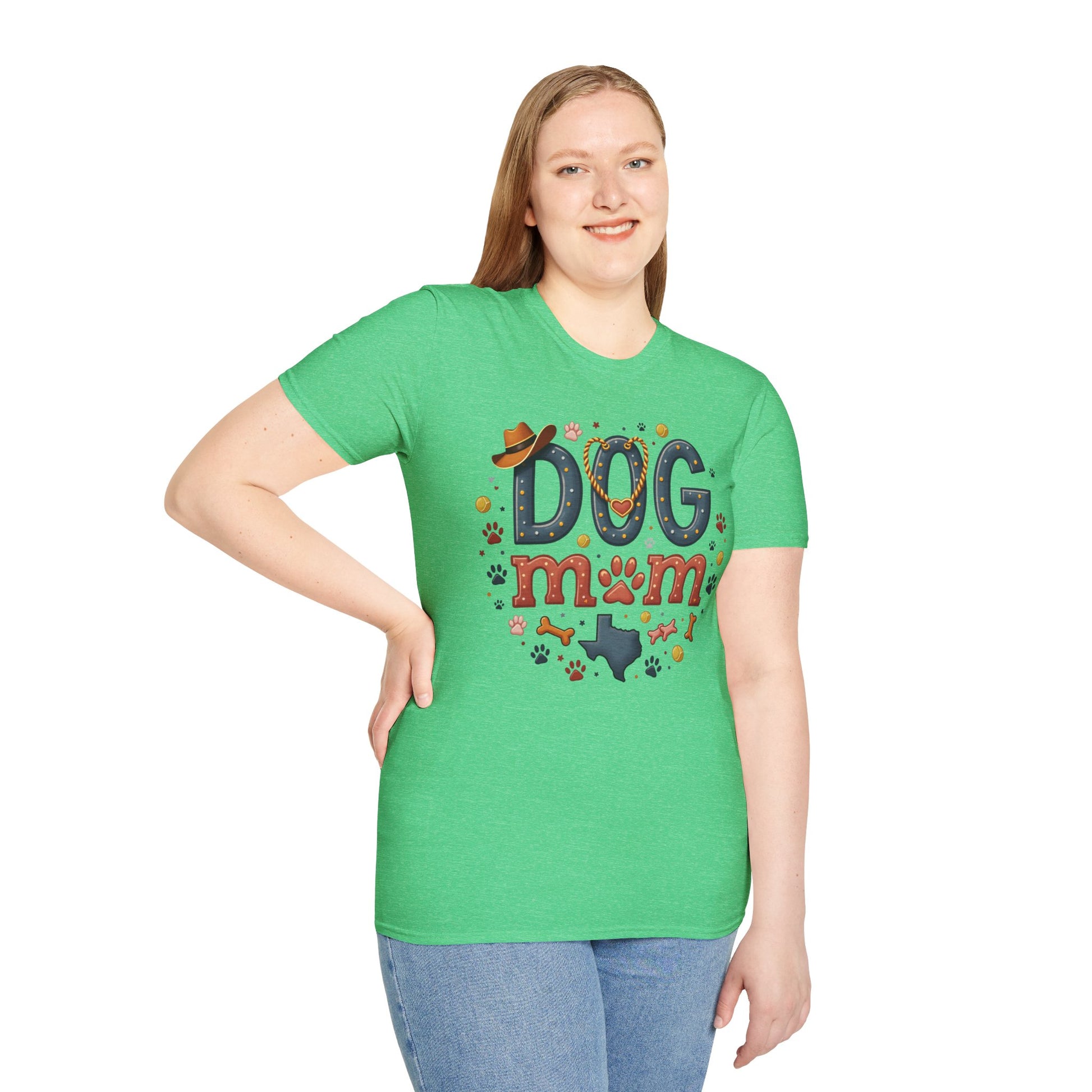Texas Dog Mom T-Shirt with Texas Map Design