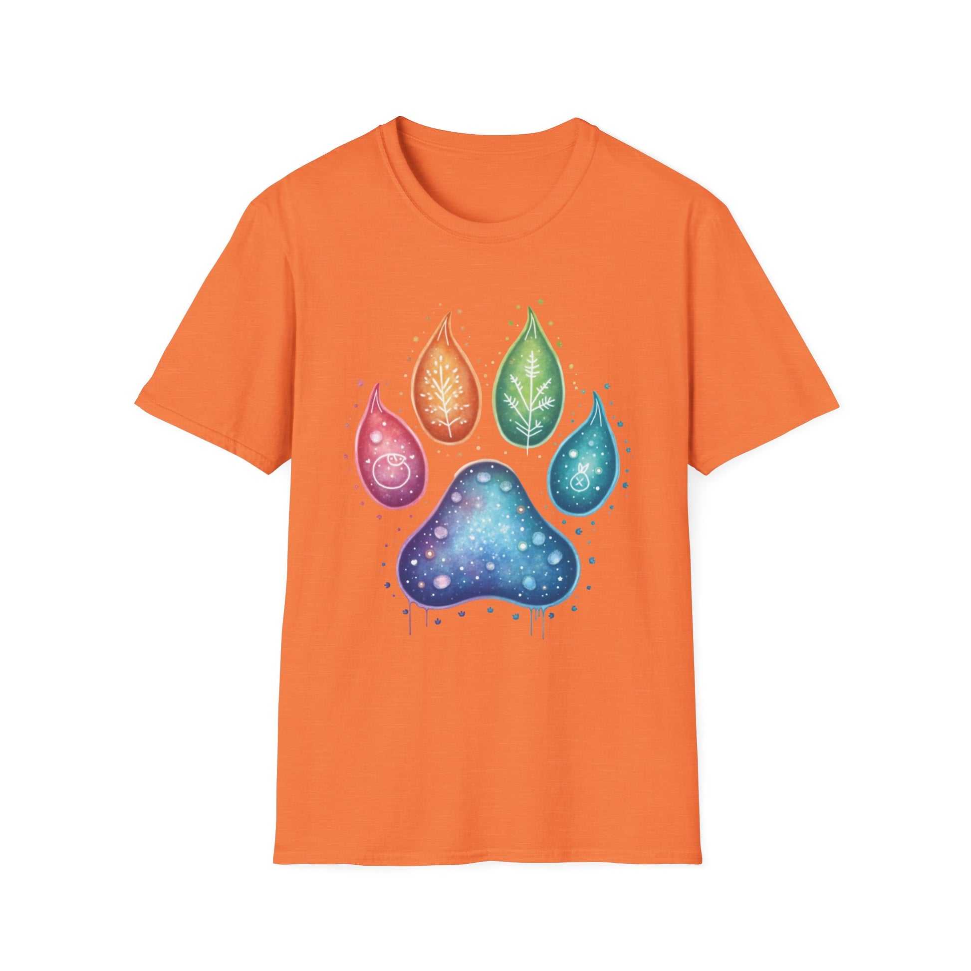 Paw Print T-Shirt - Color Your World with Softstyle Unisex Tee