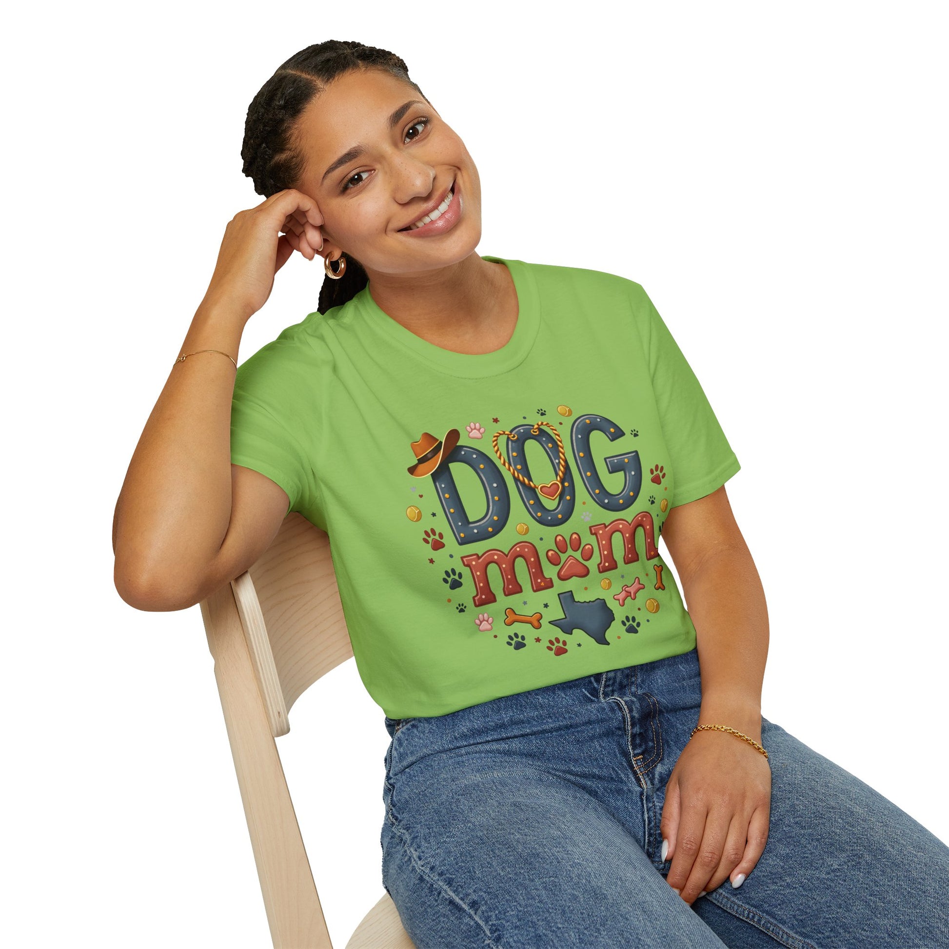 Texas Dog Mom T-Shirt with Texas Map Design