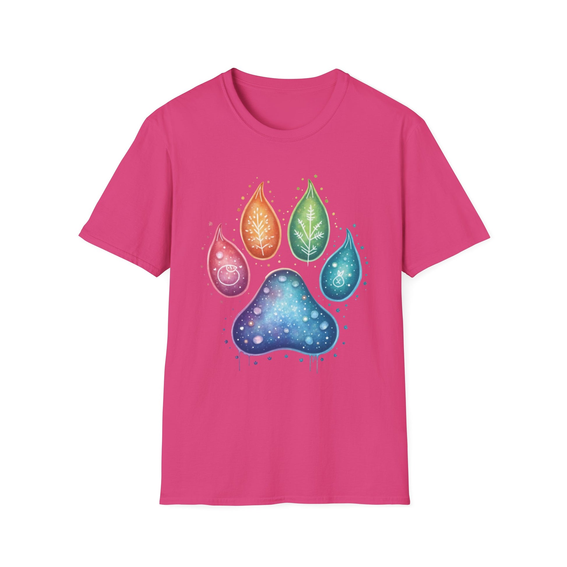 Paw Print T-Shirt - Color Your World with Softstyle Unisex Tee