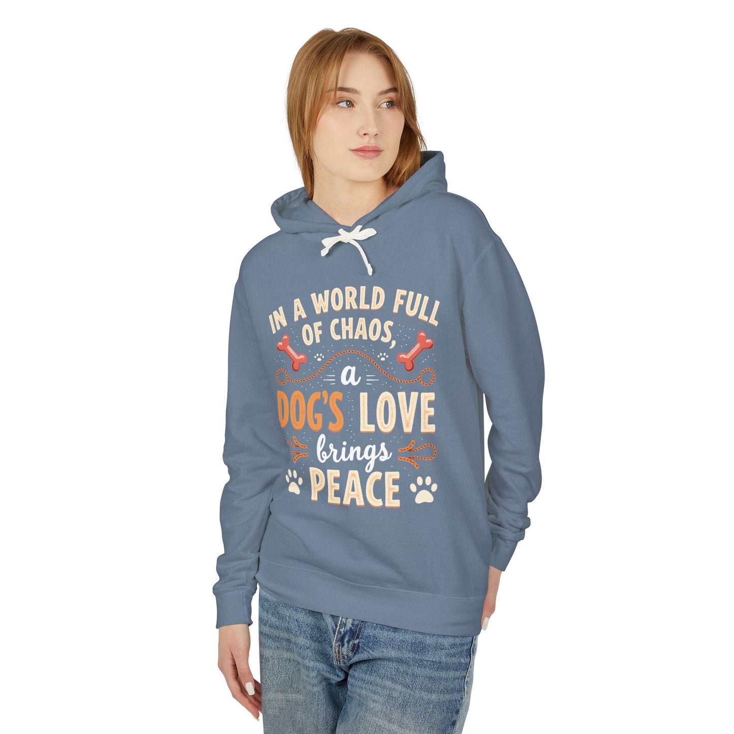 Dog's Love Lightweight Hoodie - Bring Peace to the World