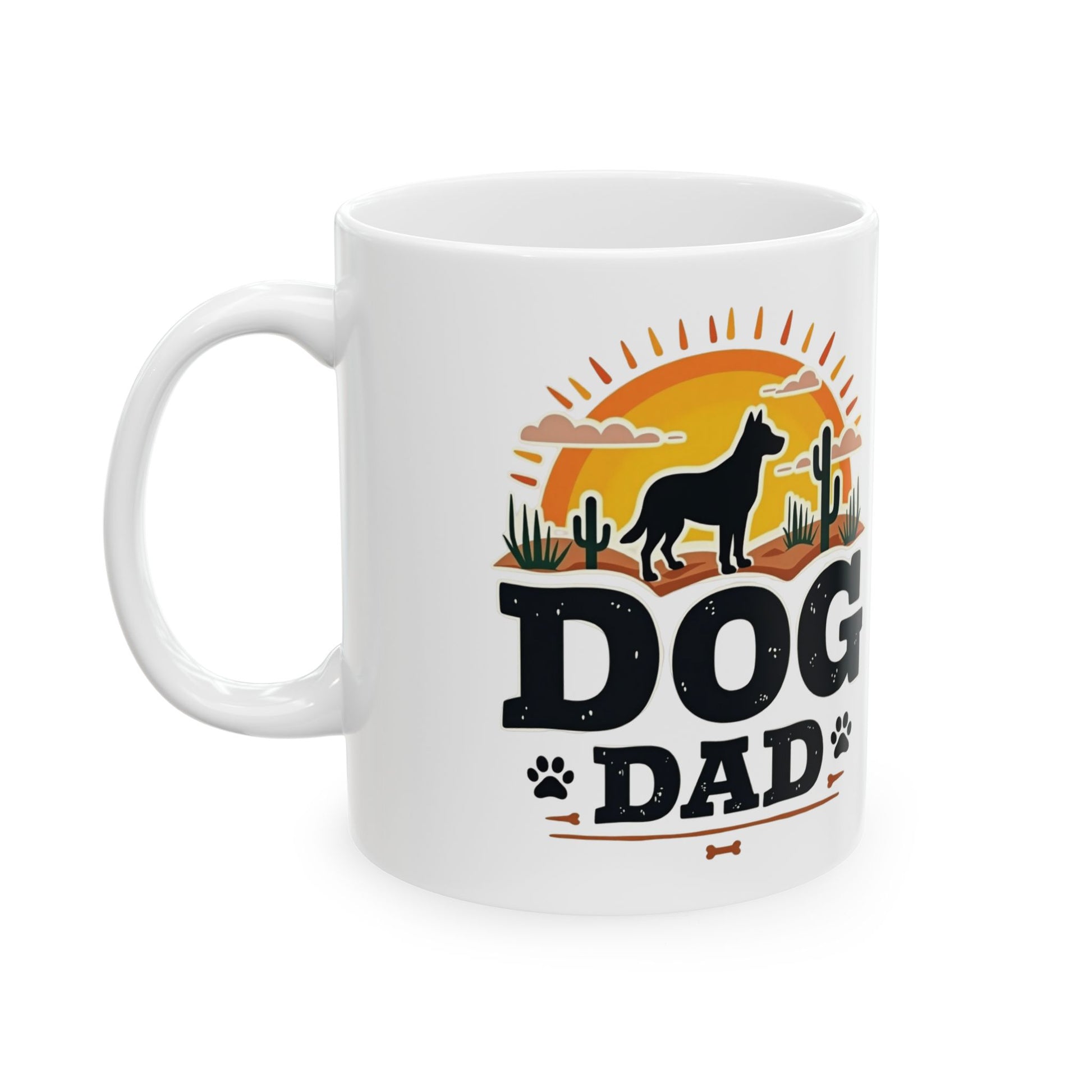 Dog Dad Ceramic Mug (11oz, 15oz) - Fresh, Bold & Unforgettable Style Sunrise Vibe