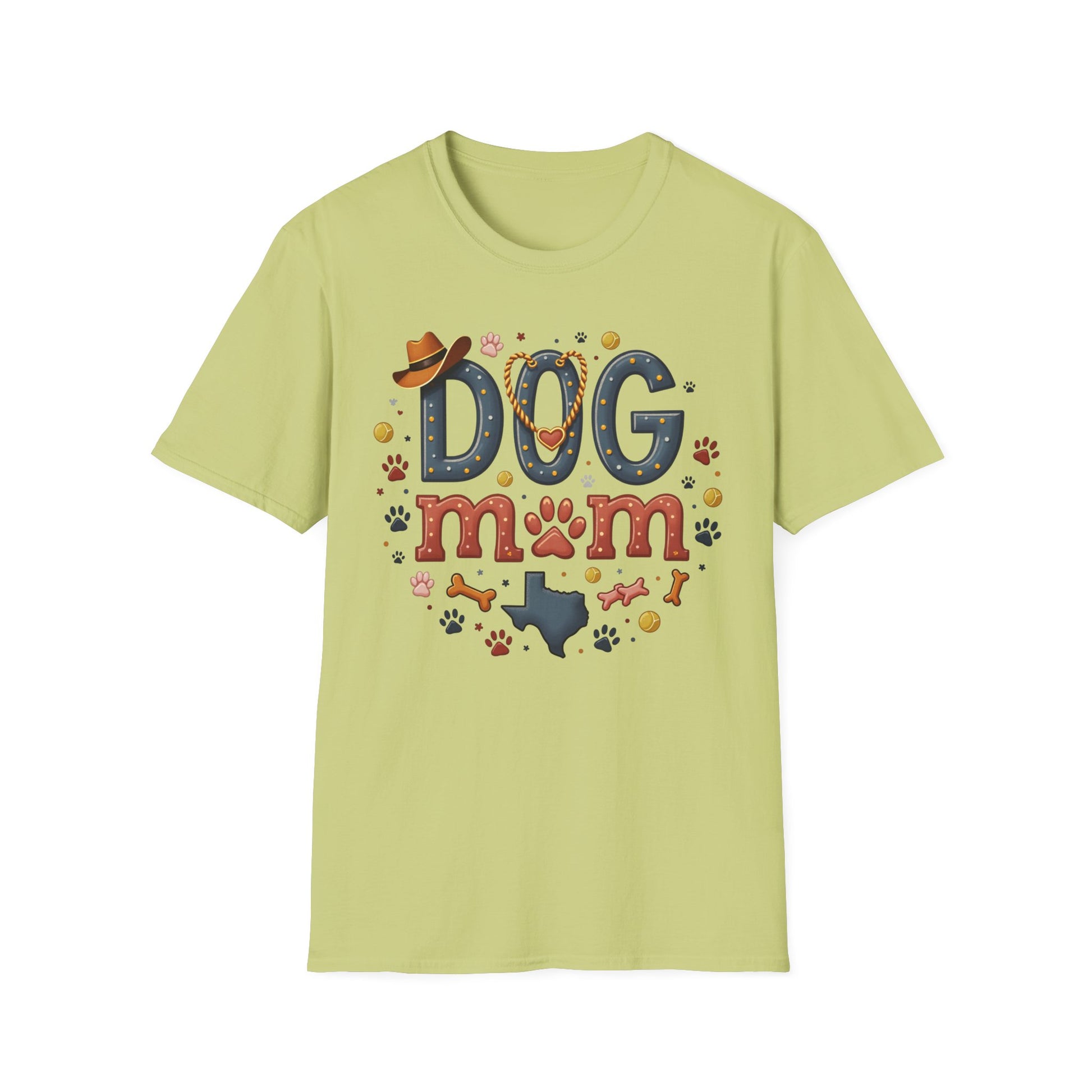 Texas Dog Mom T-Shirt with Texas Map Design