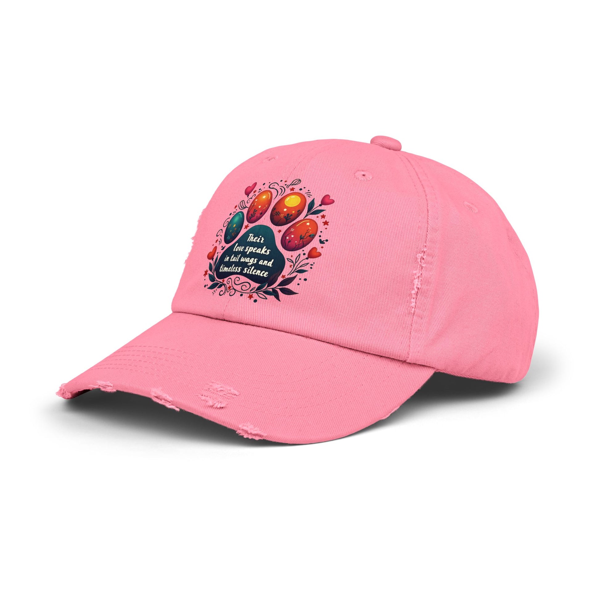 Distressed Cap - Their Love Speaks in Tail Wags Cap for Pet Lovers