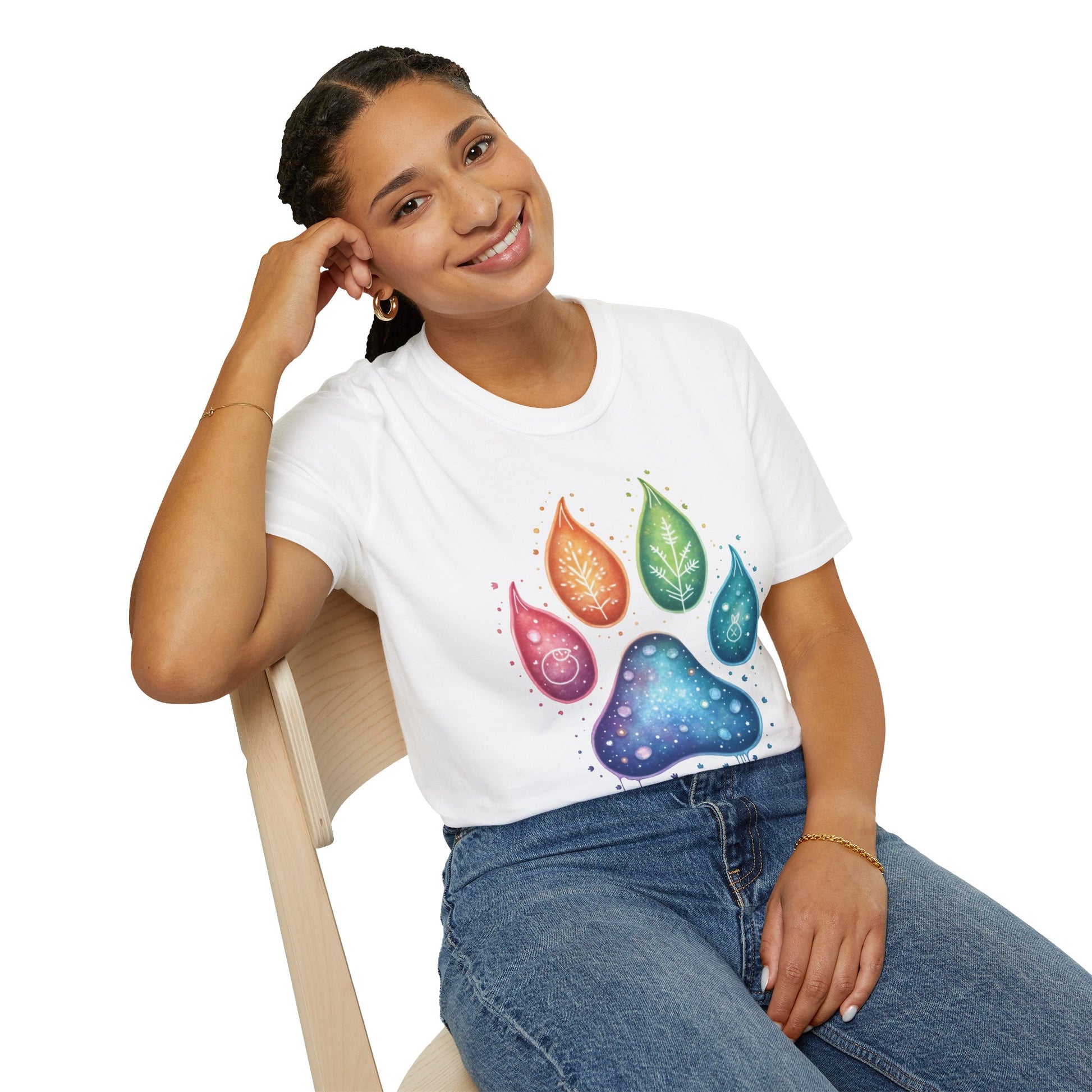 Paw Print T-Shirt - Color Your World with Softstyle Unisex Tee